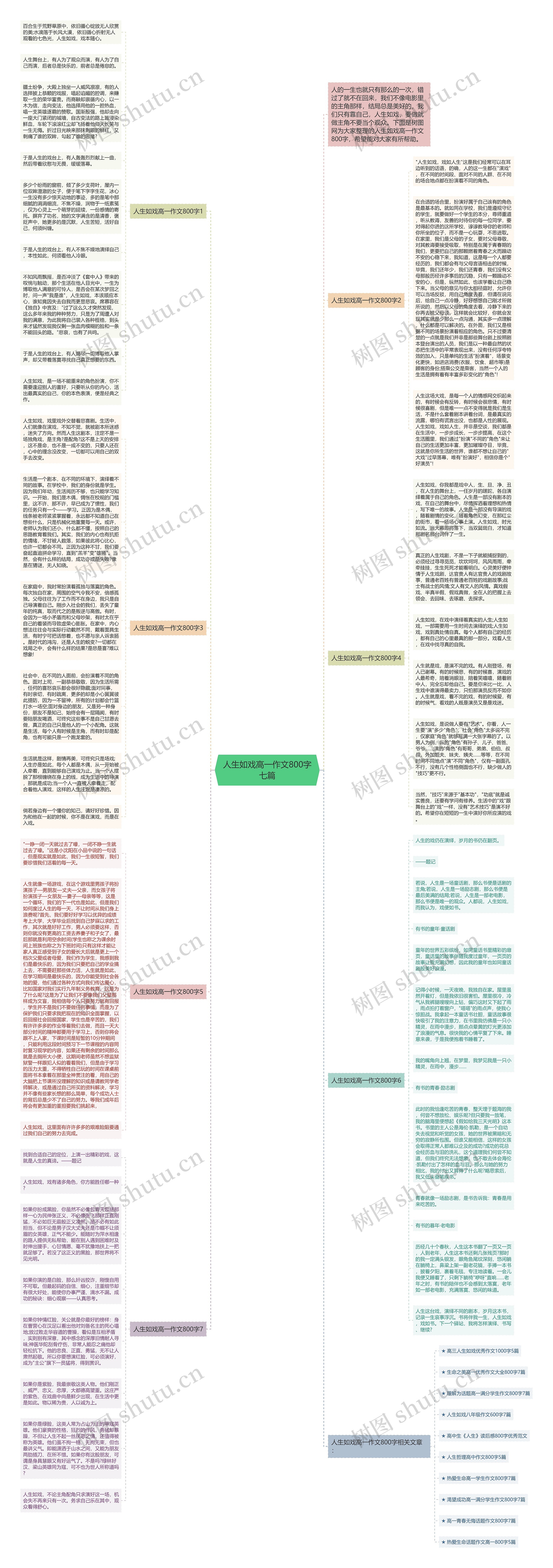 人生如戏高一作文800字七篇思维导图