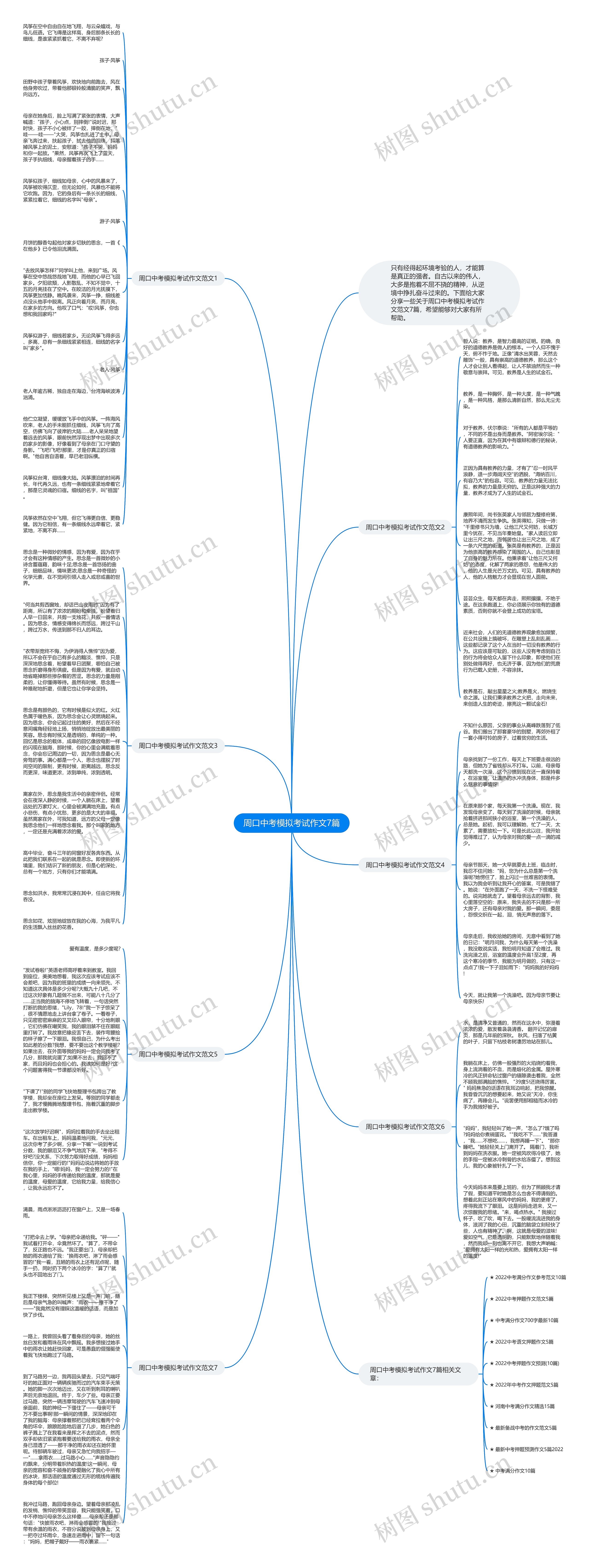 周口中考模拟考试作文7篇思维导图