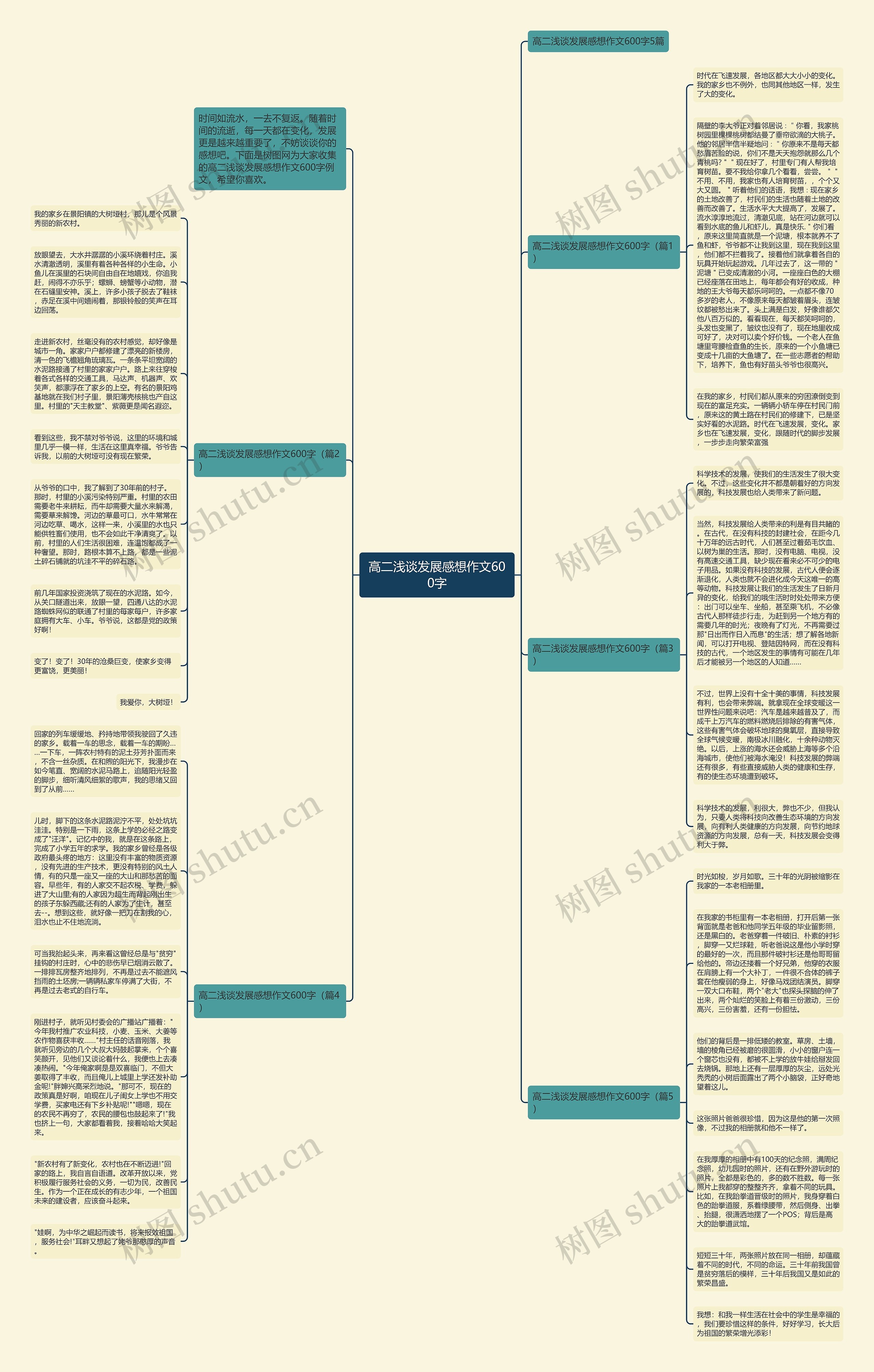 高二浅谈发展感想作文600字思维导图