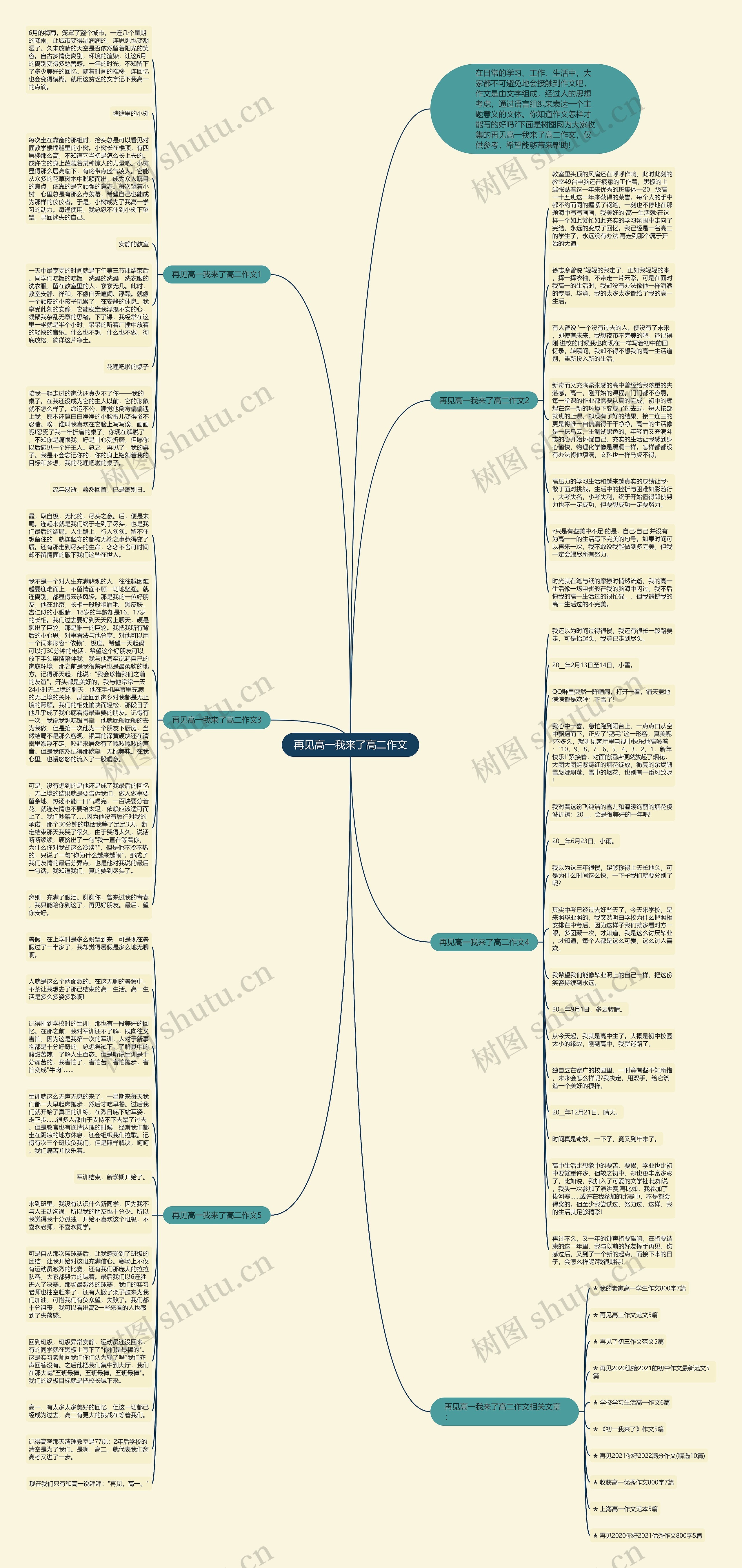 再见高一我来了高二作文思维导图