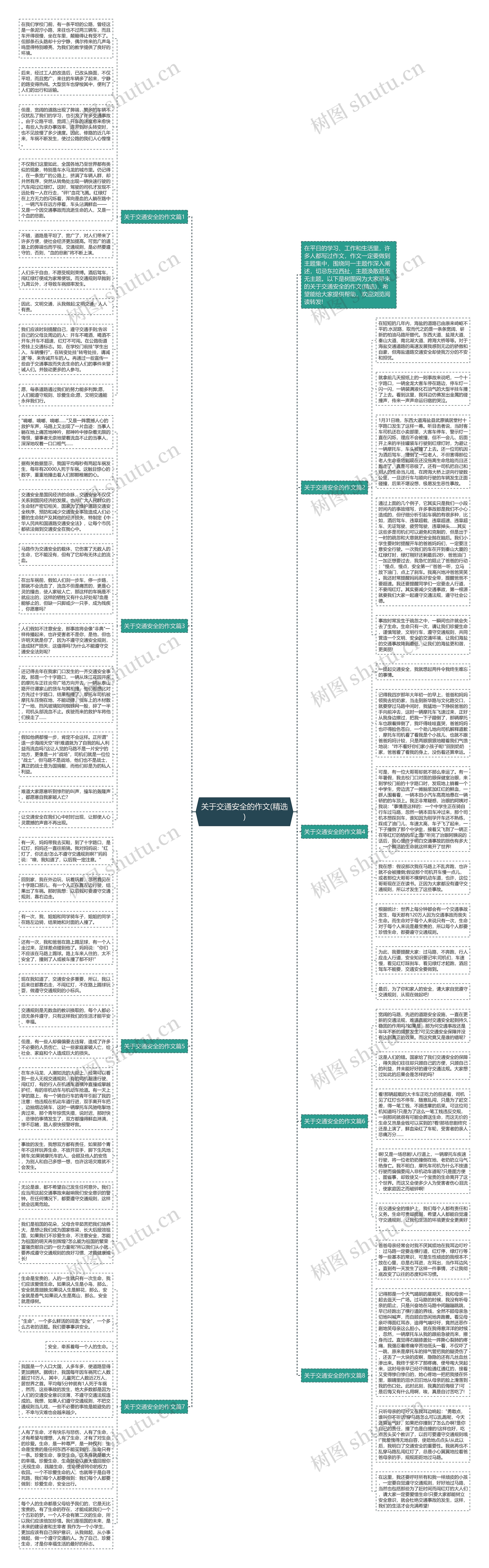 关于交通安全的作文(精选)思维导图