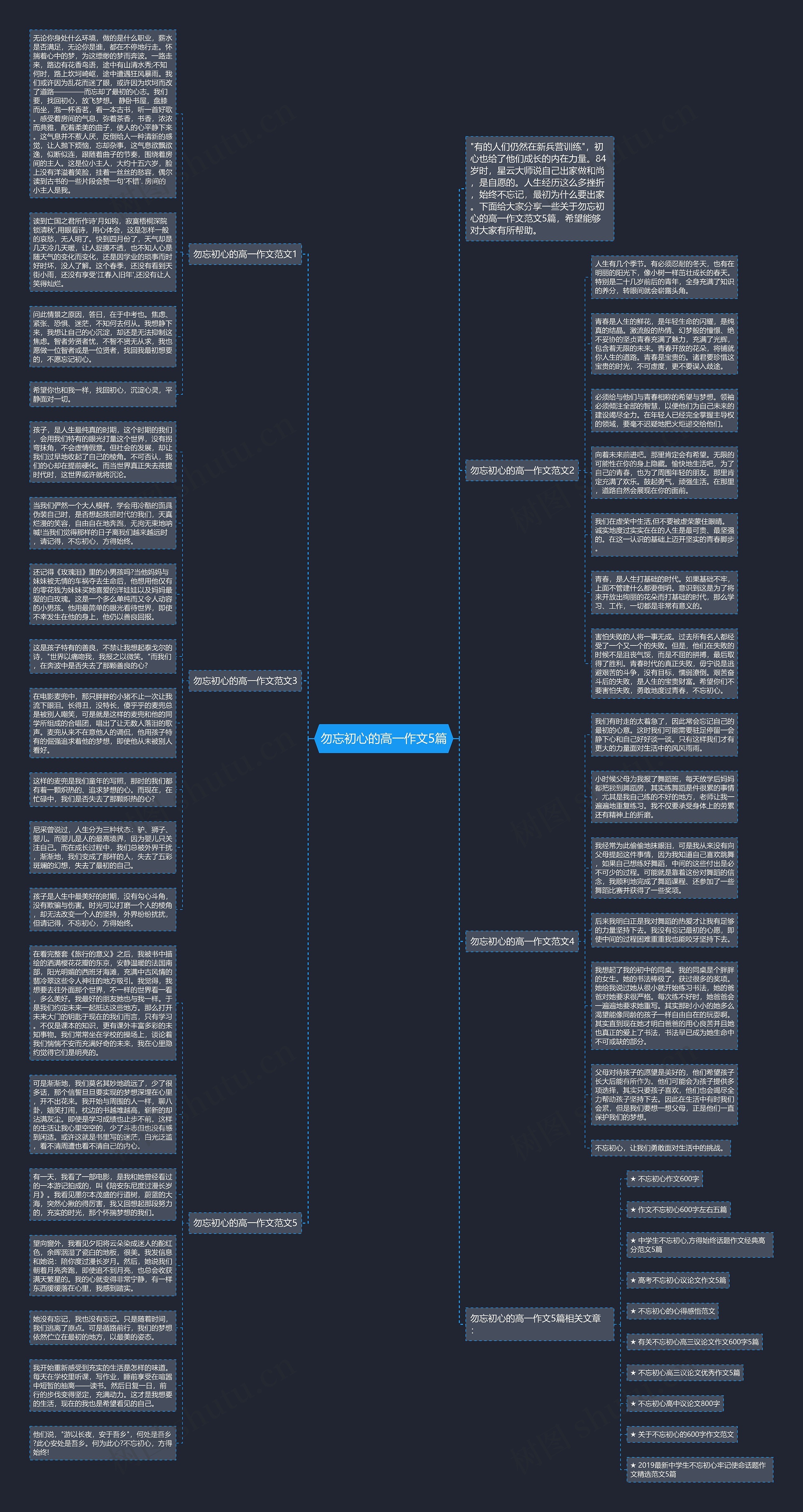 勿忘初心的高一作文5篇思维导图