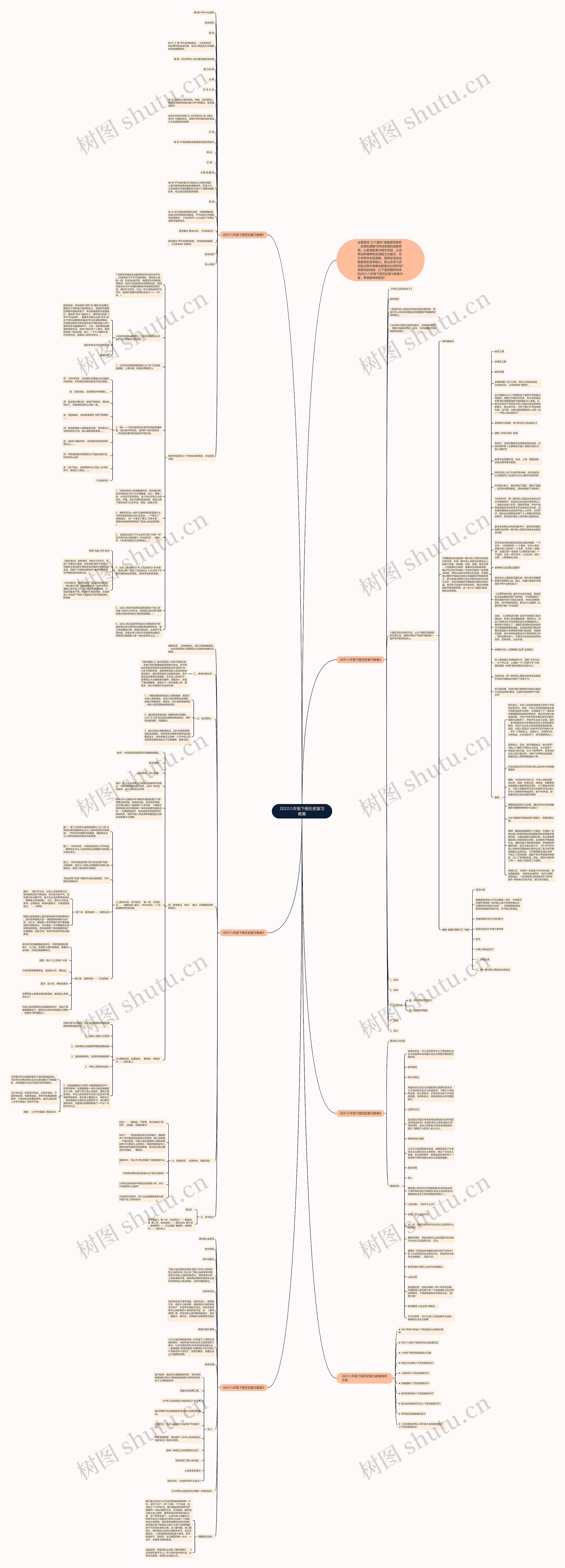 2022八年级下册历史复习教案思维导图