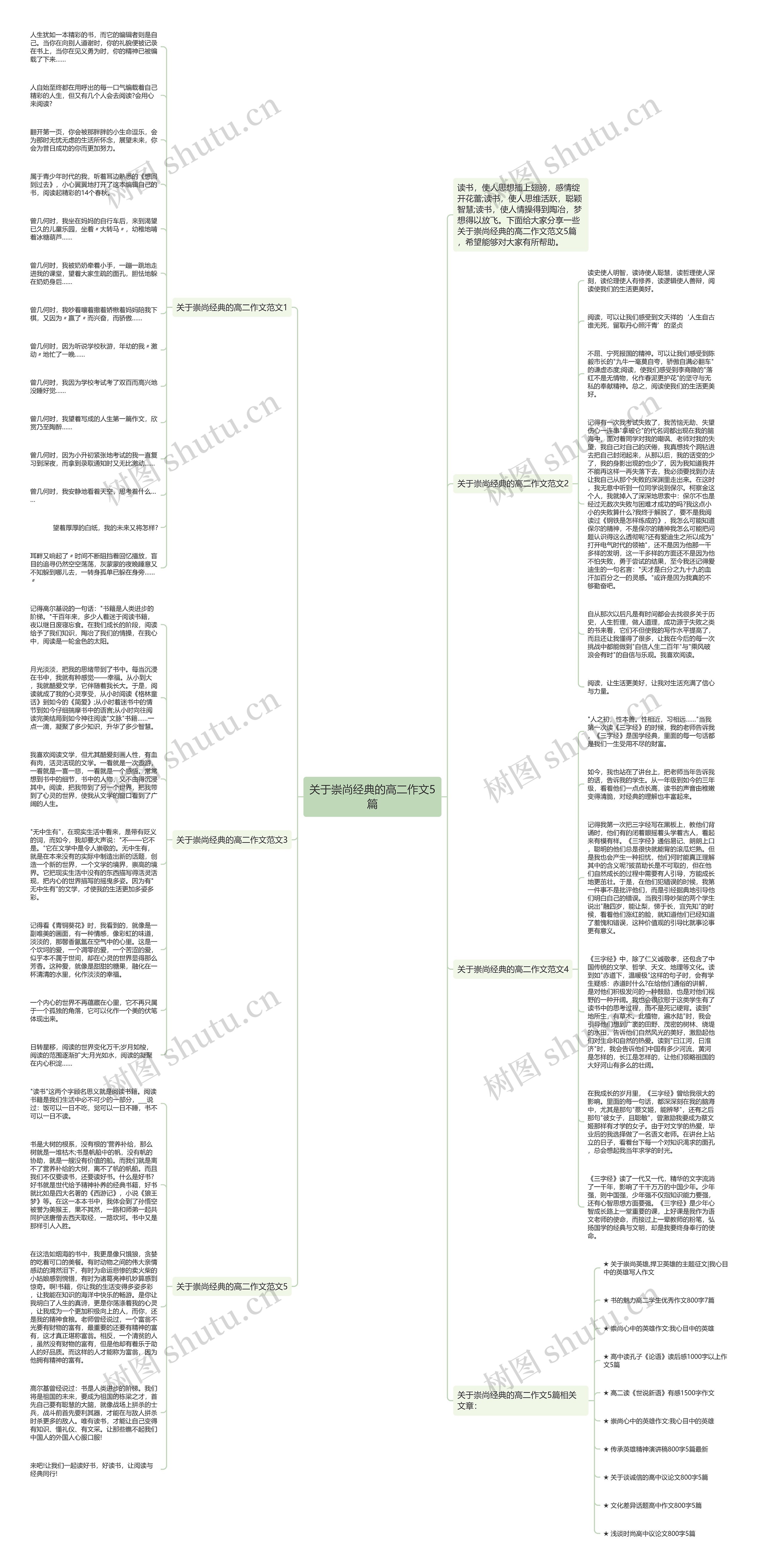 关于崇尚经典的高二作文5篇思维导图