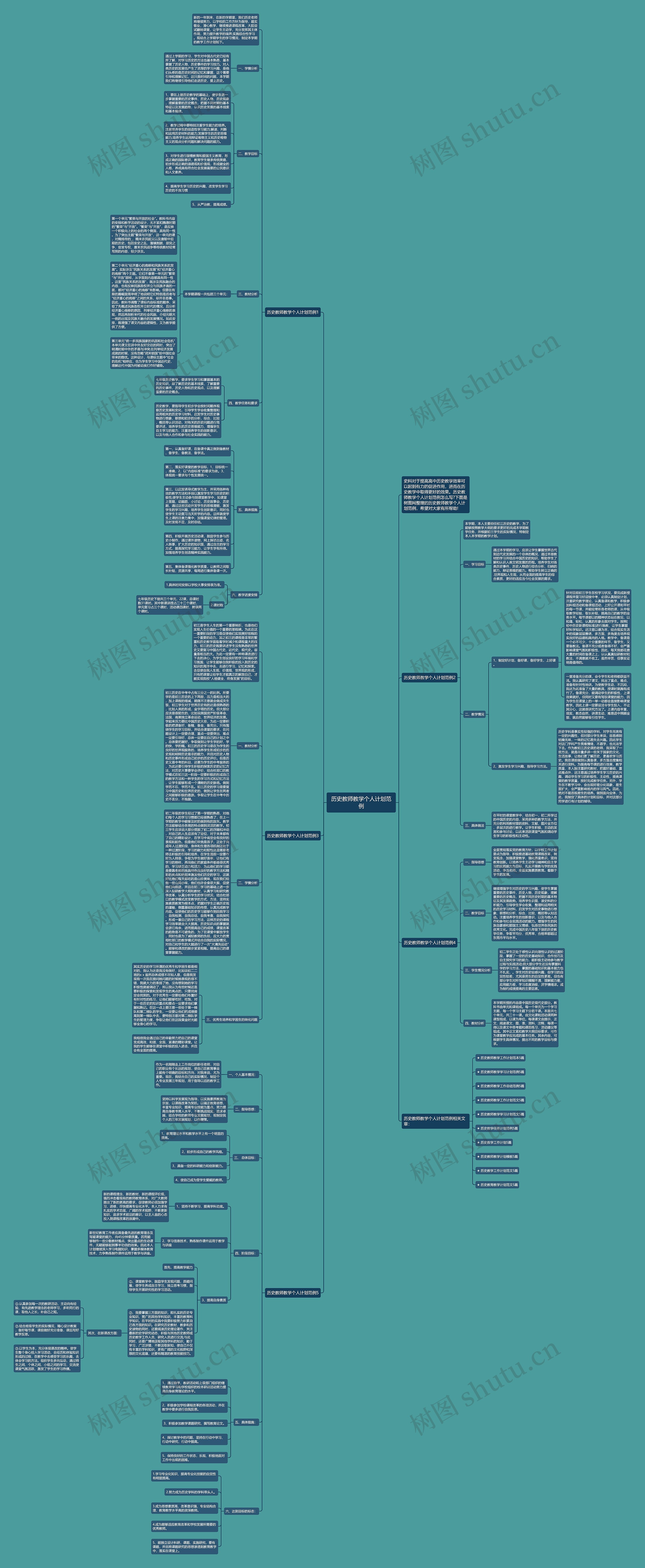 历史教师教学个人计划范例思维导图