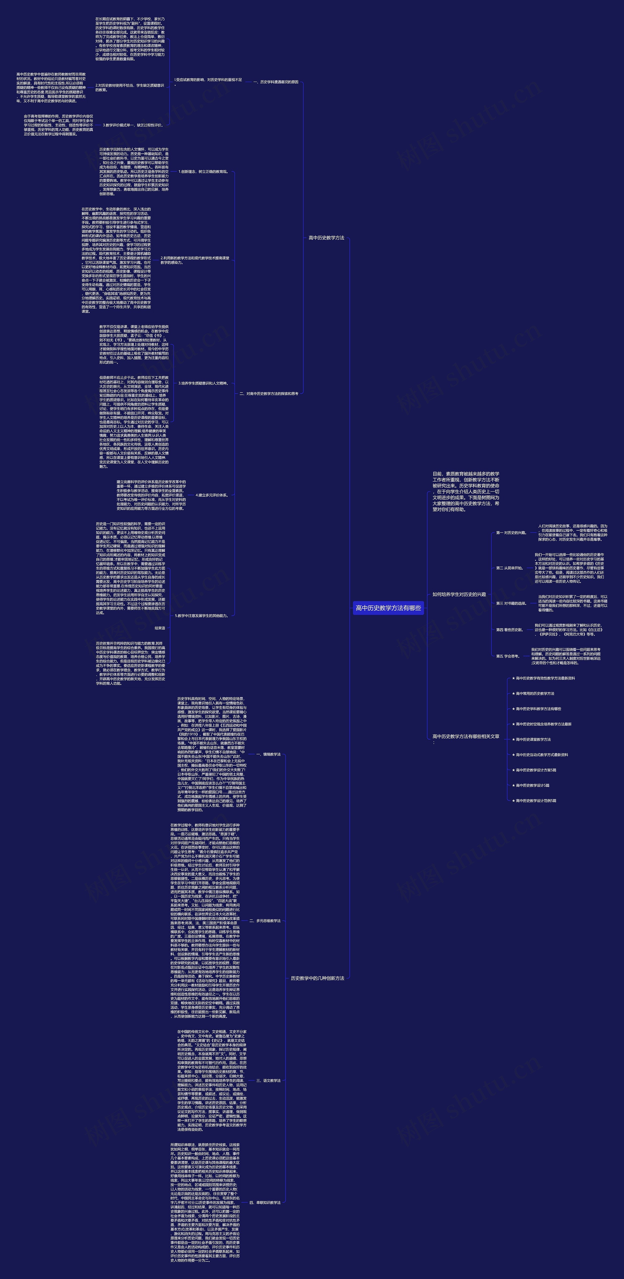 高中历史教学方法有哪些思维导图