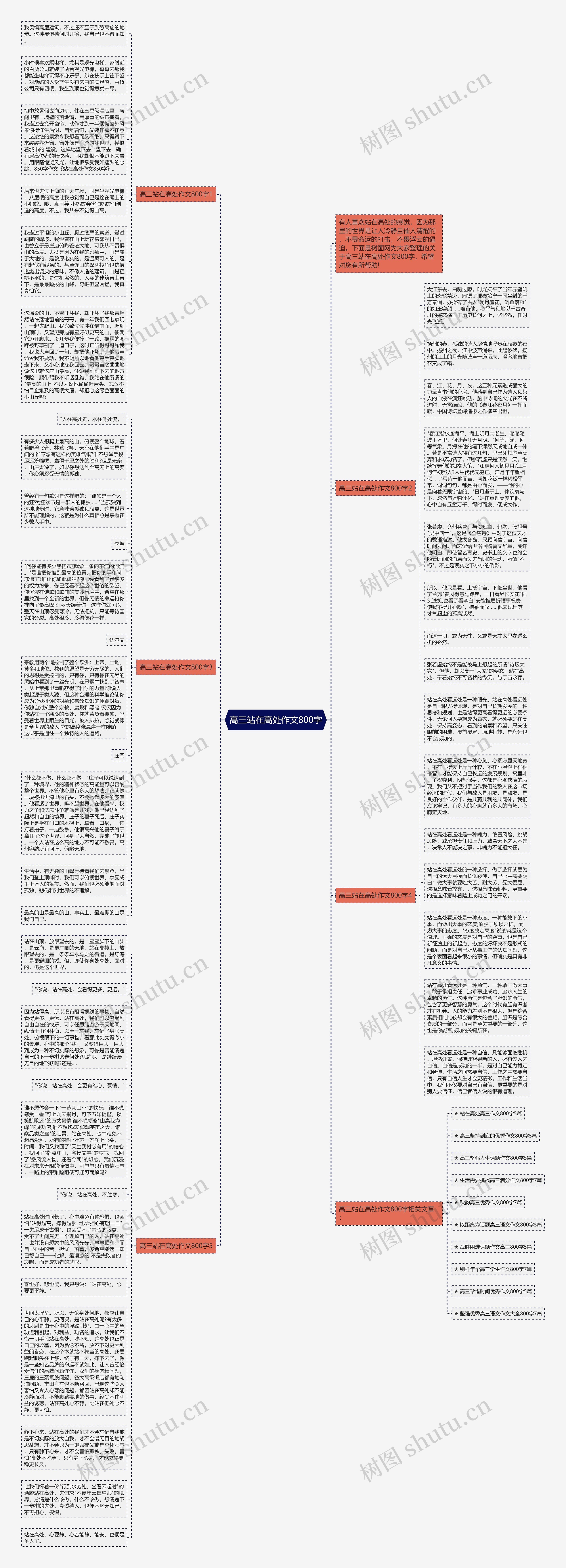 高三站在高处作文800字思维导图