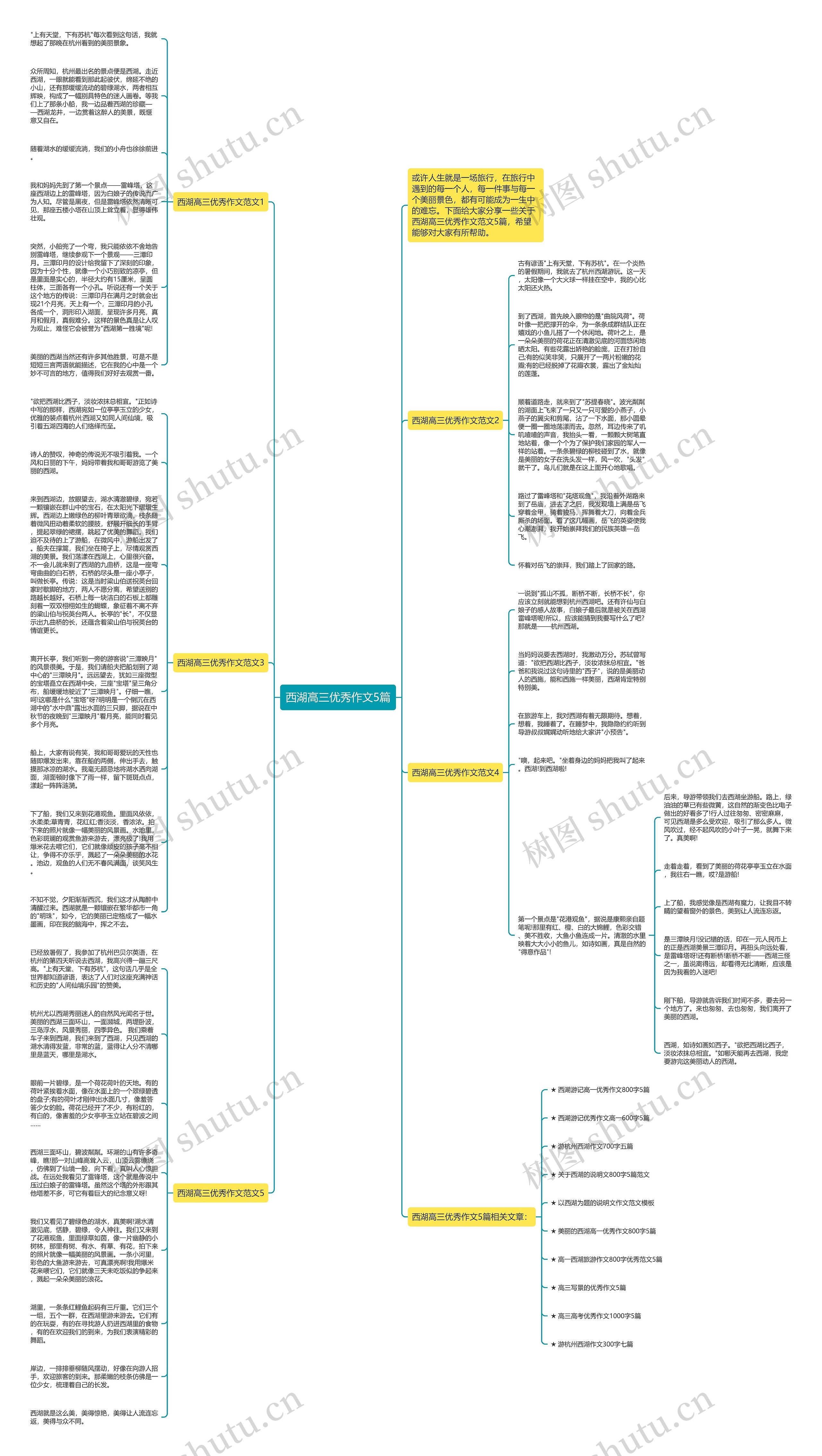 西湖高三优秀作文5篇思维导图