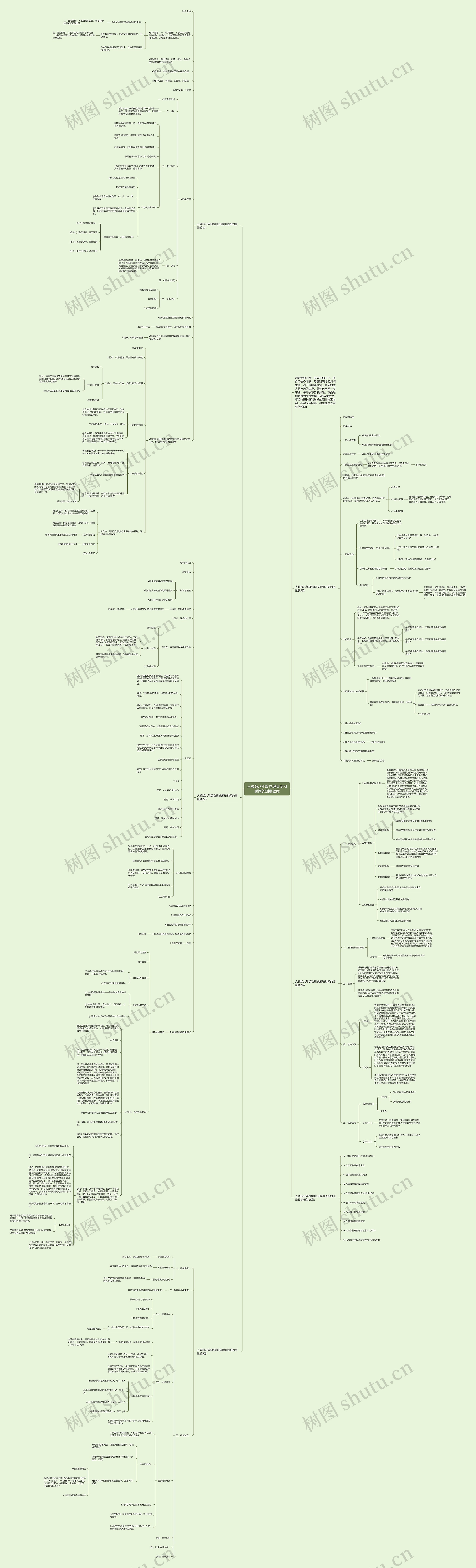 人教版八年级物理长度和时间的测量教案思维导图
