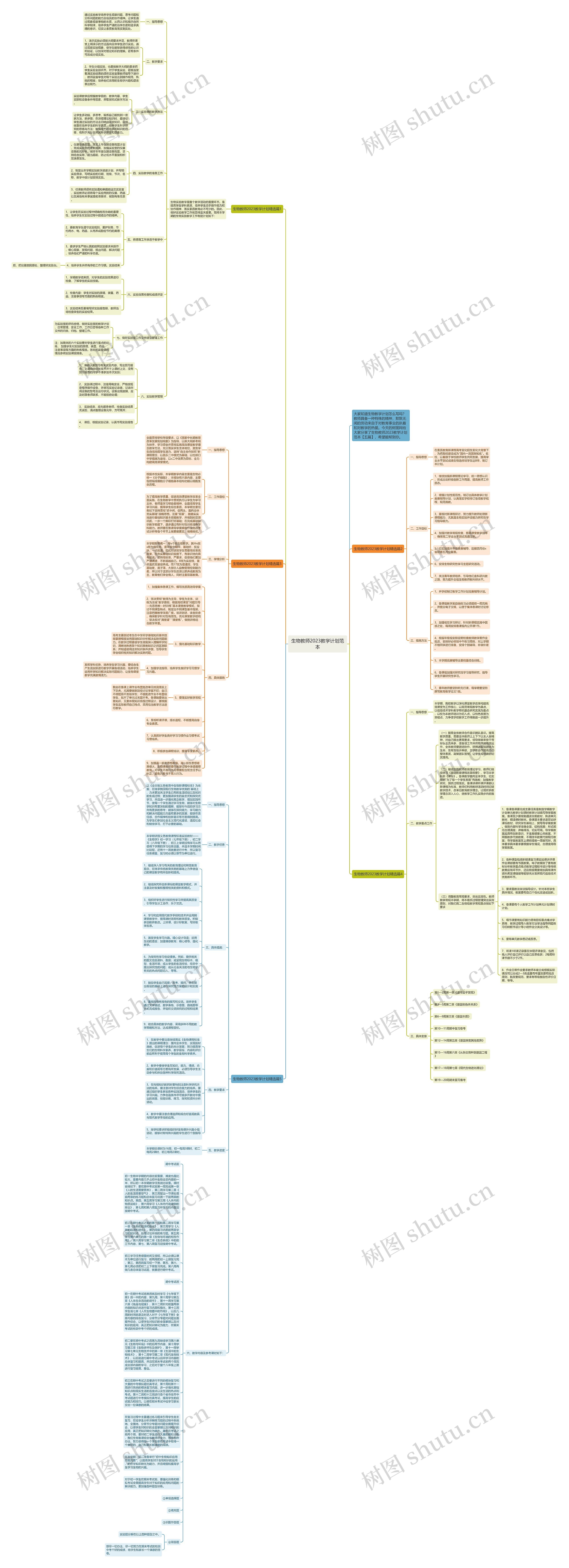 生物教师2023教学计划范本思维导图