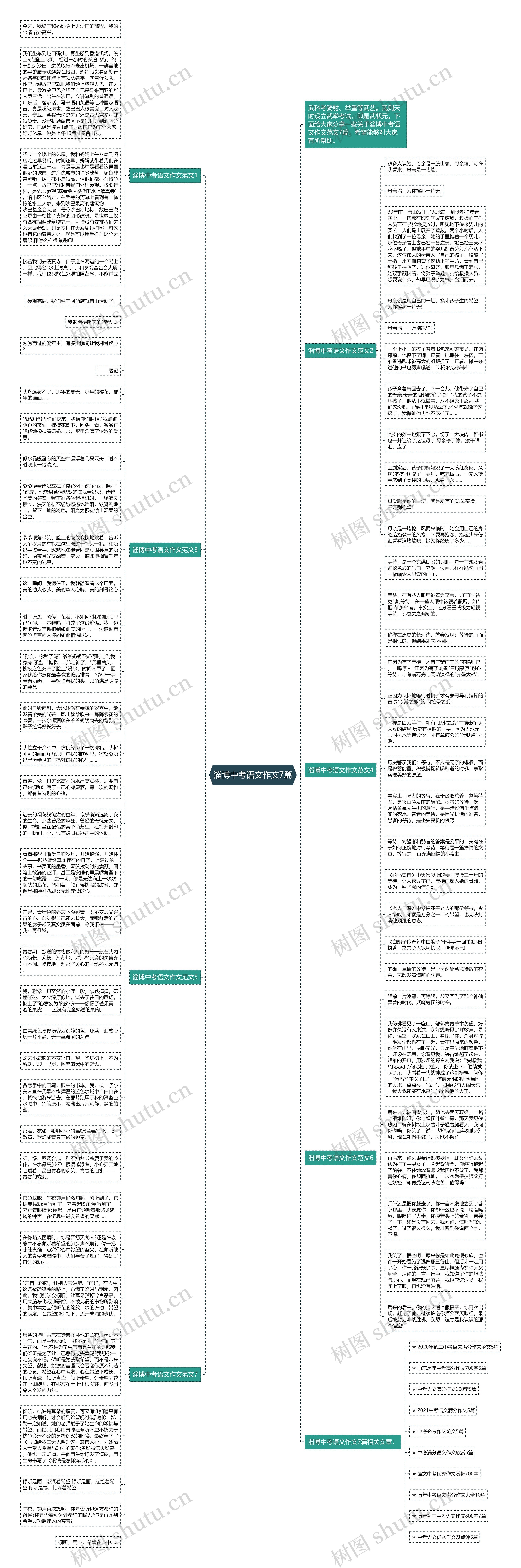 淄博中考语文作文7篇思维导图