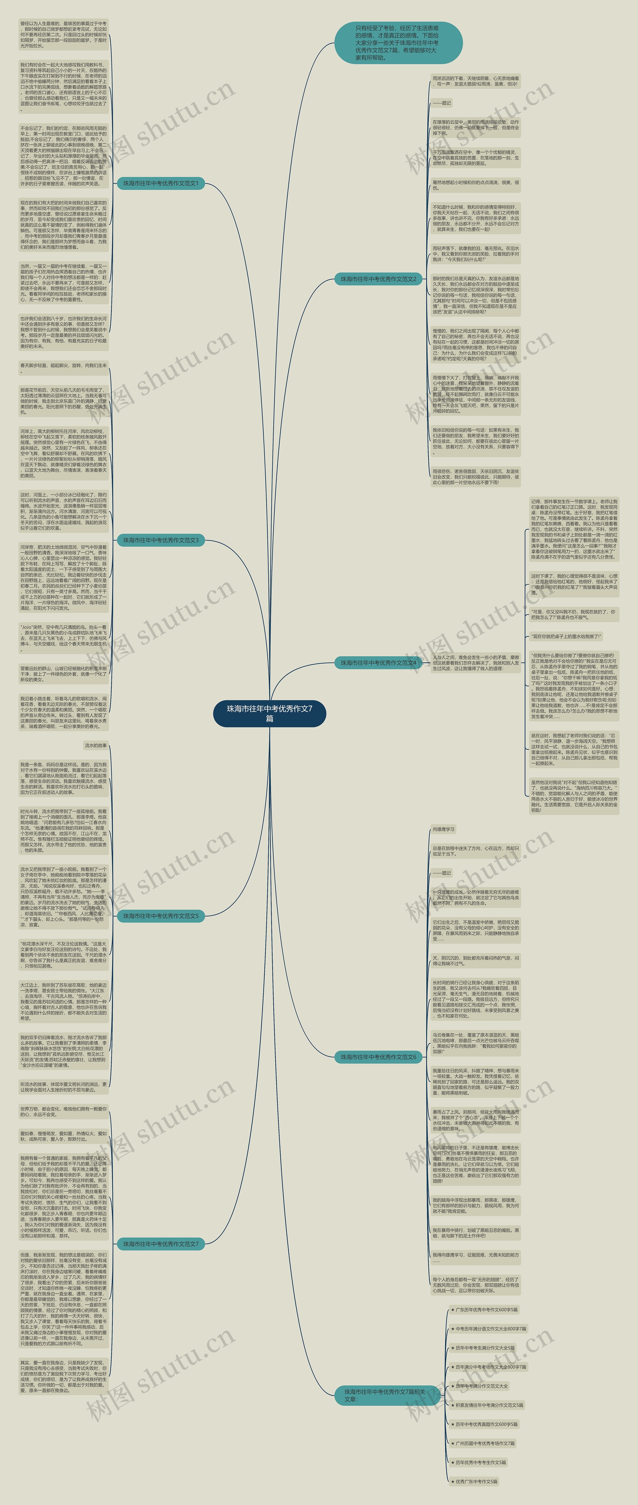 珠海市往年中考优秀作文7篇思维导图