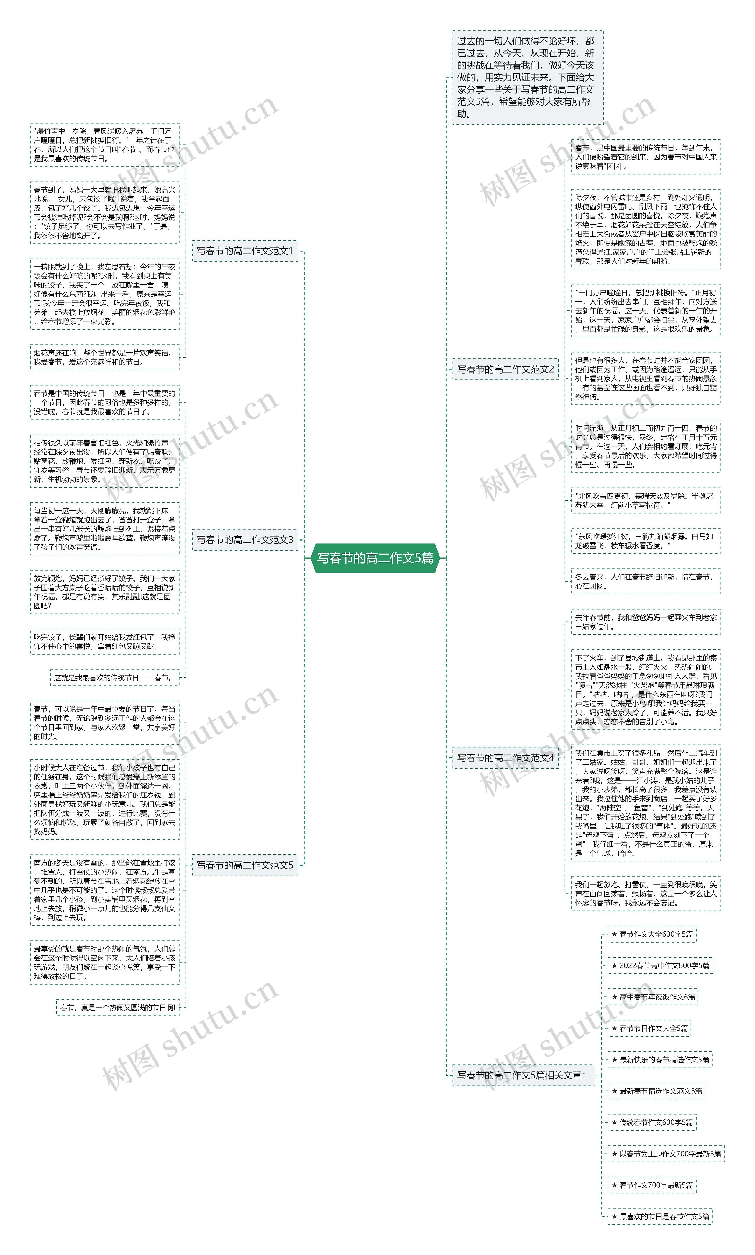 写春节的高二作文5篇思维导图
