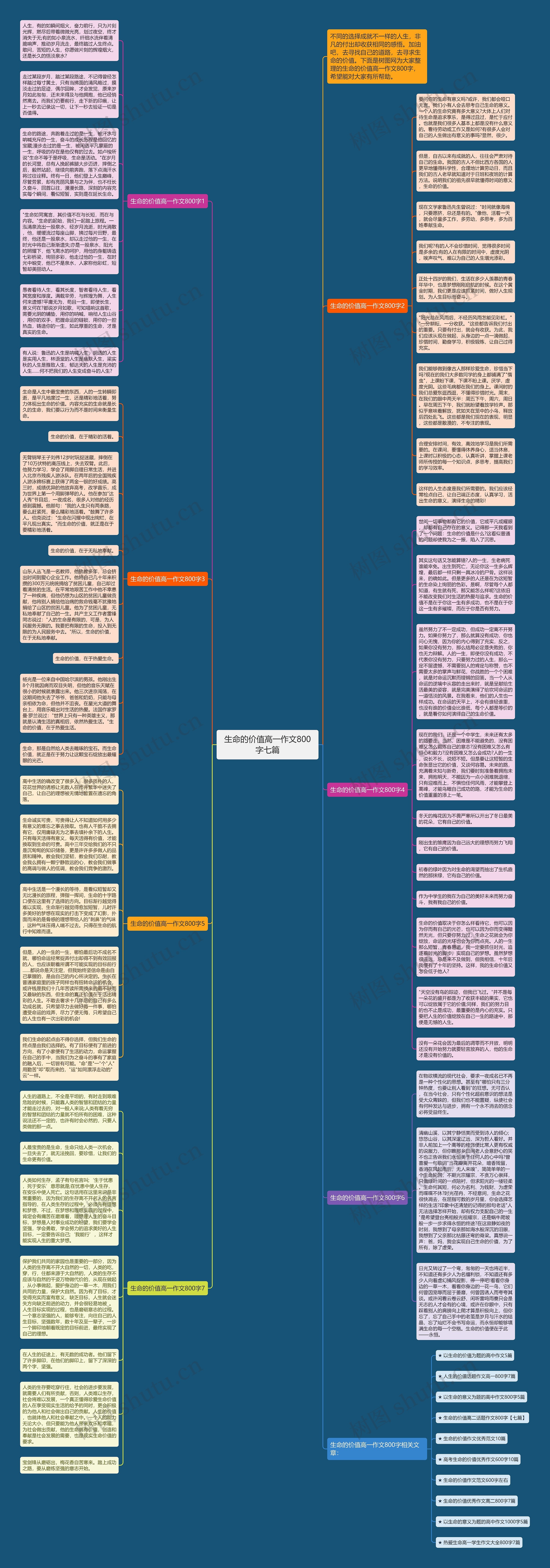生命的价值高一作文800字七篇思维导图