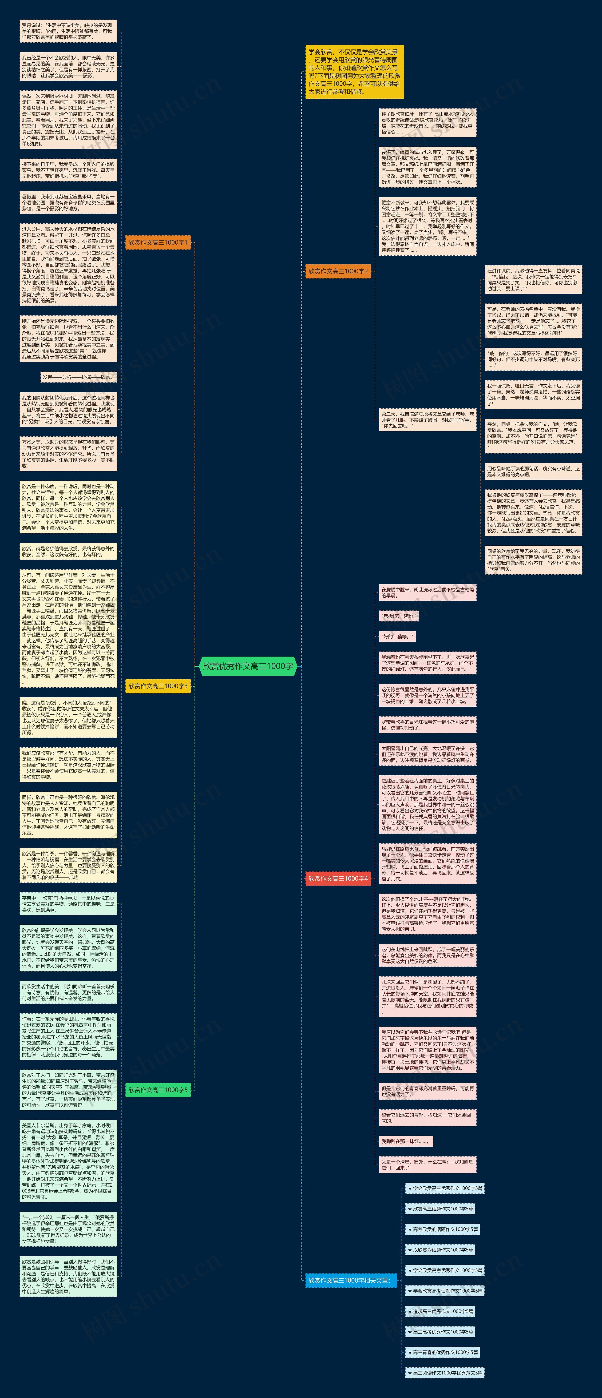 欣赏优秀作文高三1000字思维导图