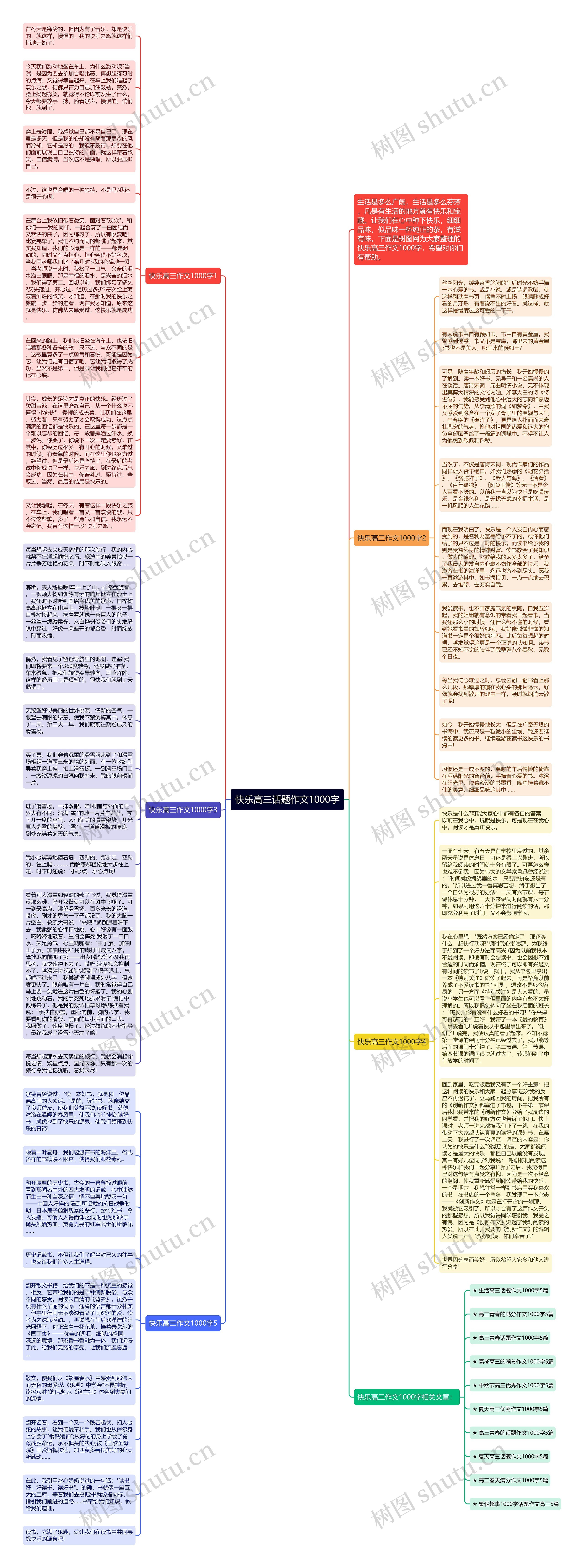 快乐高三话题作文1000字思维导图