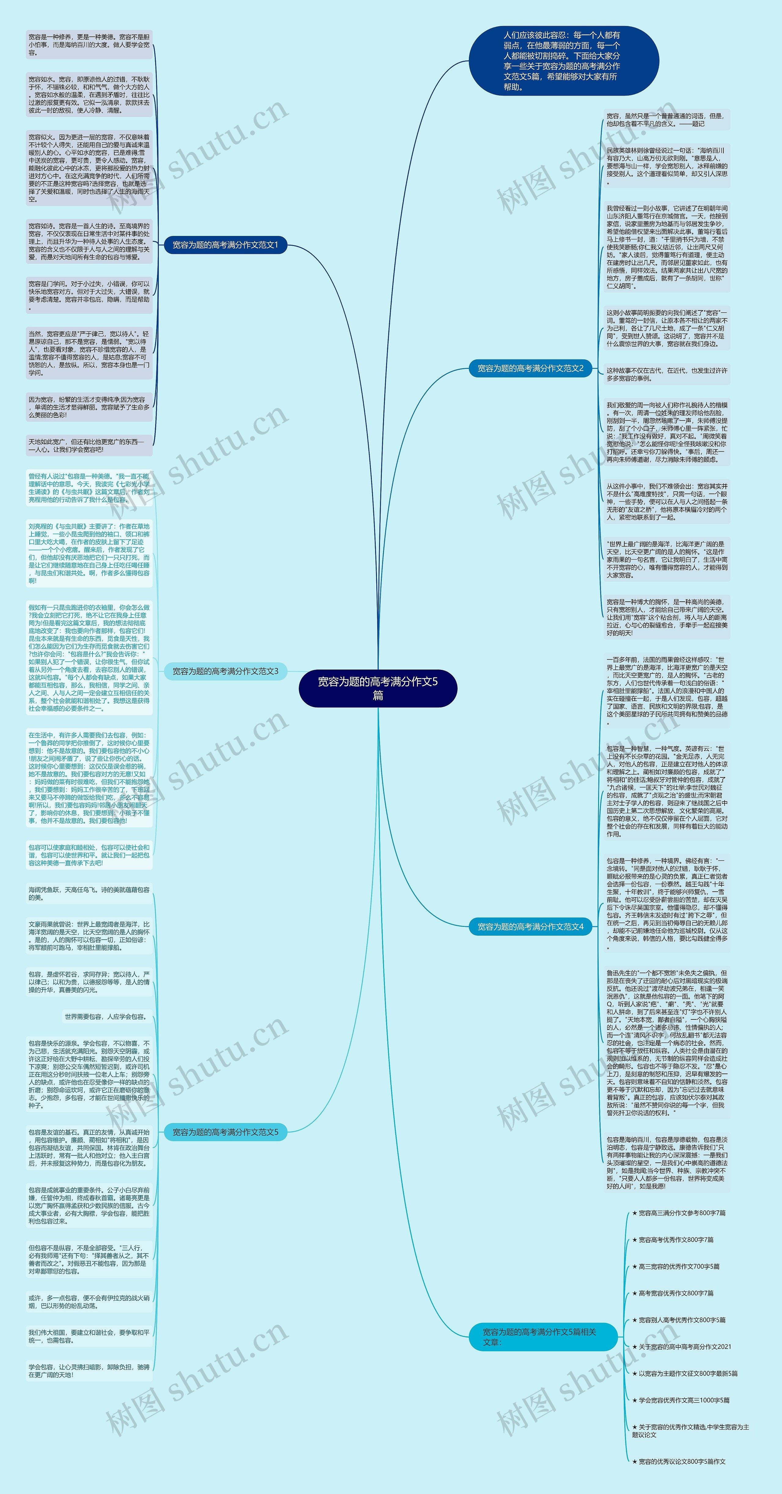 宽容为题的高考满分作文5篇思维导图