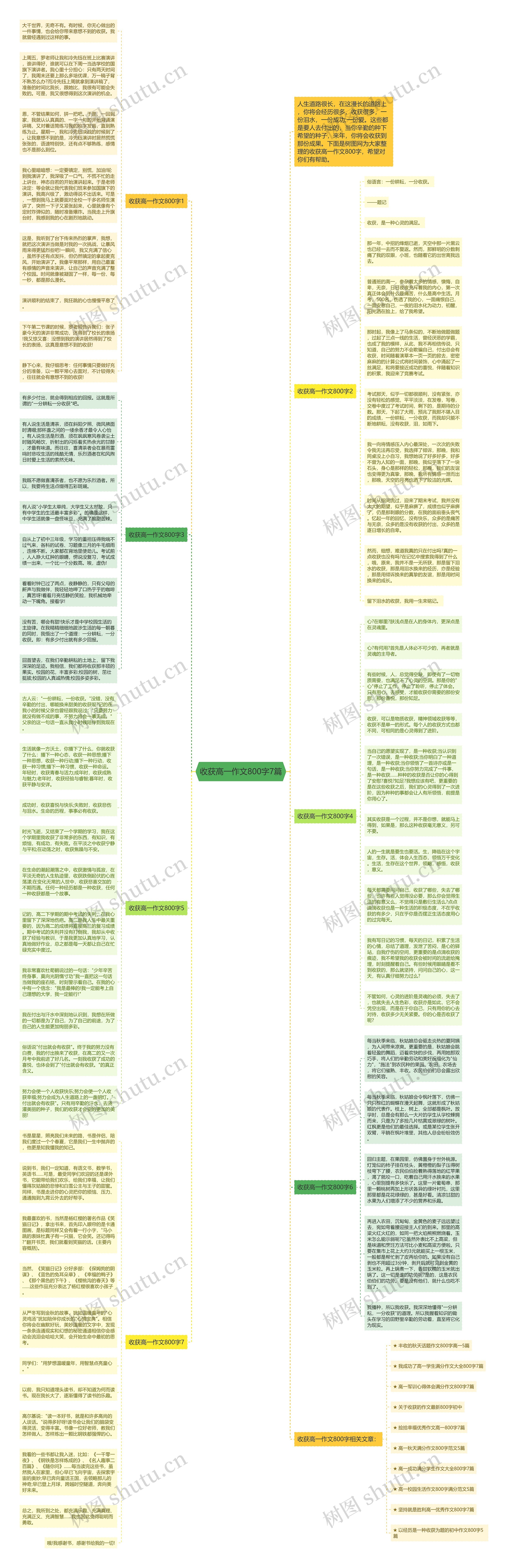 收获高一作文800字7篇思维导图