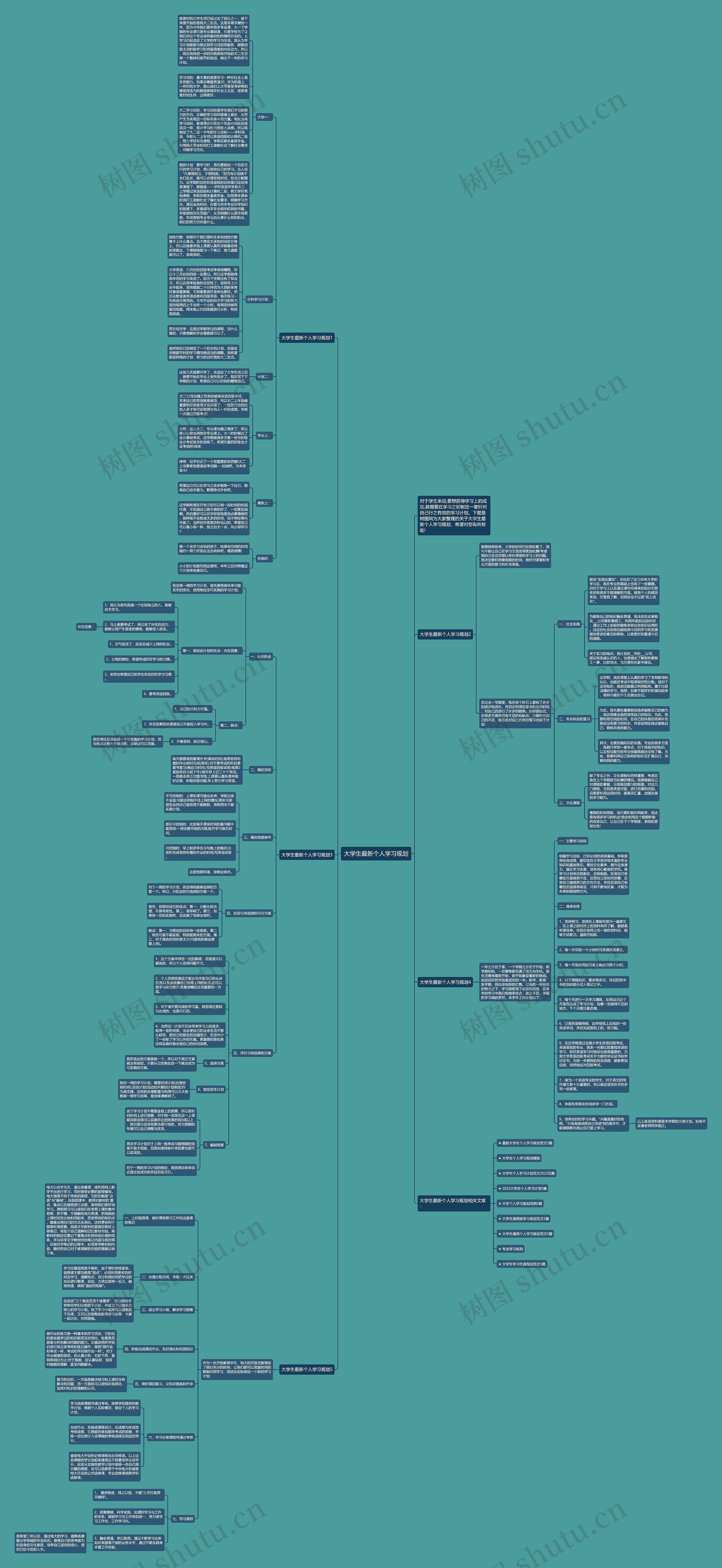 大学生最新个人学习规划思维导图