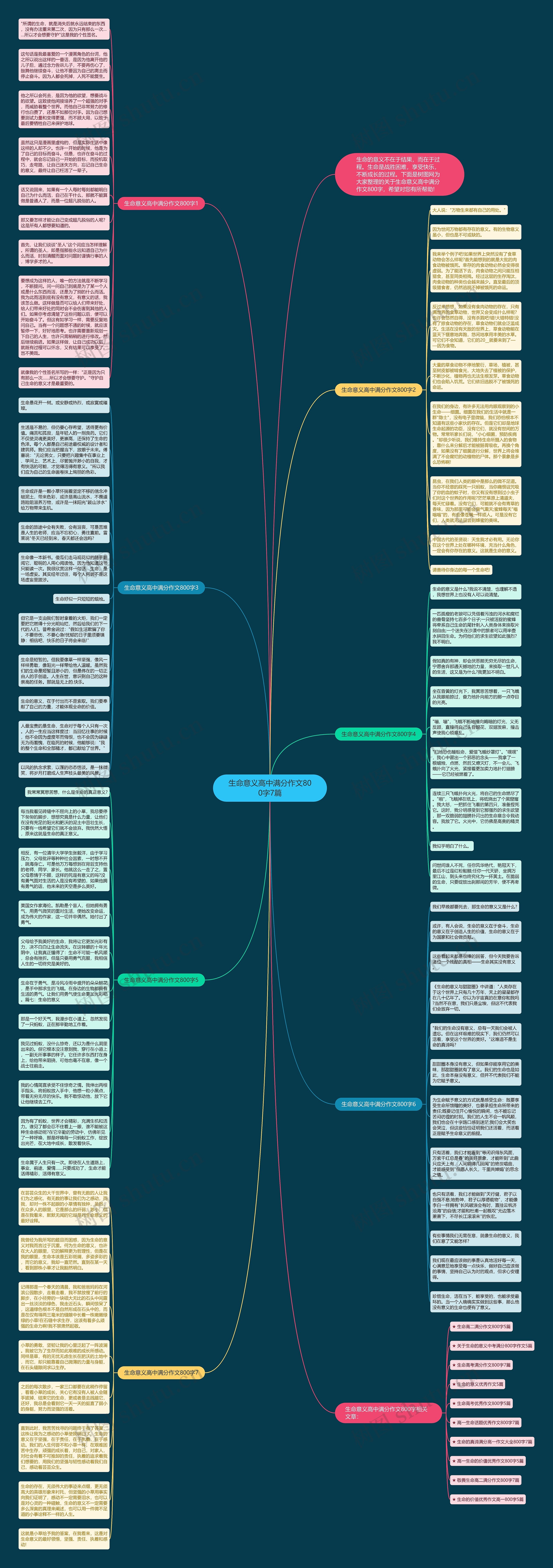 生命意义高中满分作文800字7篇思维导图