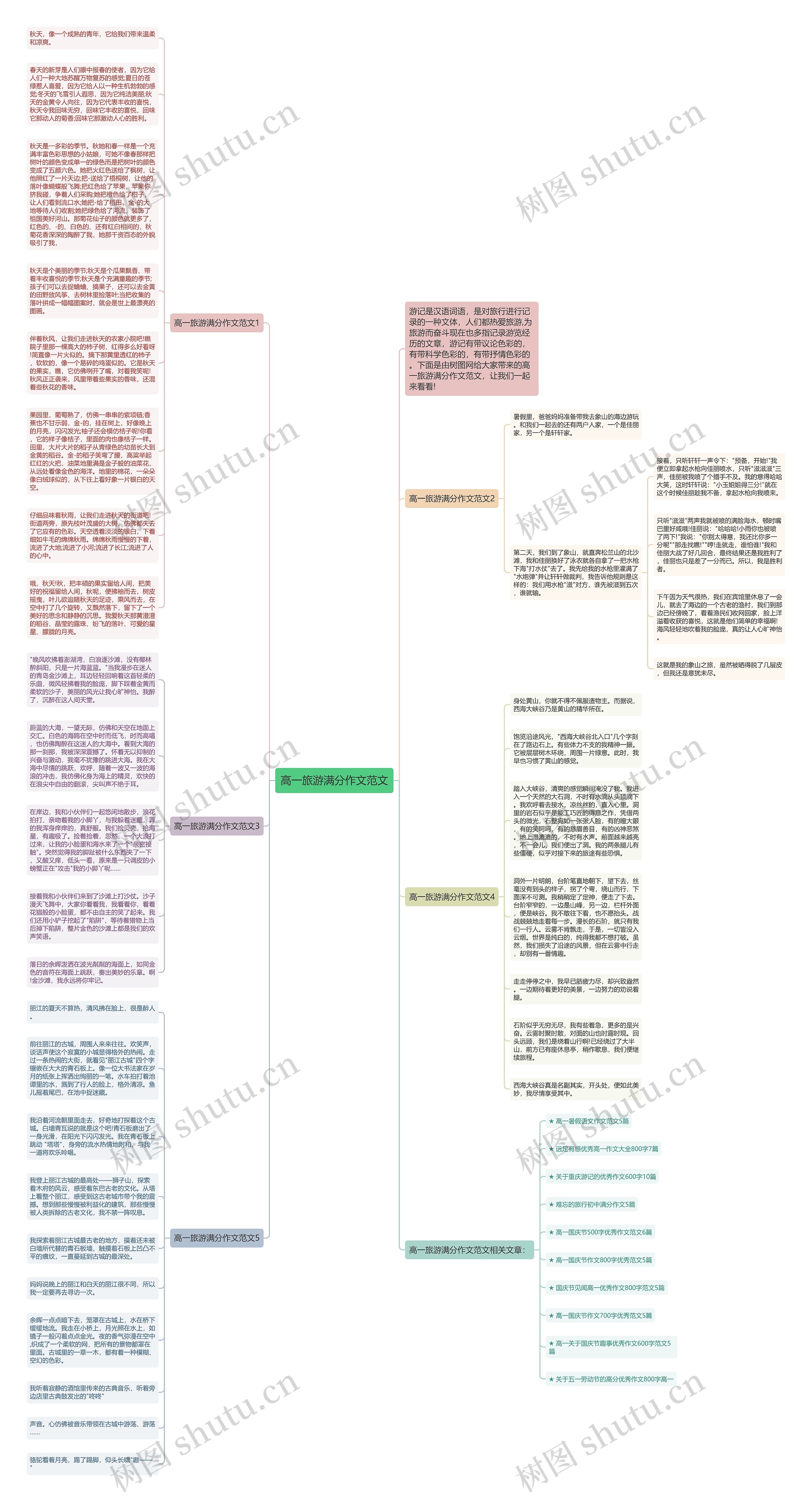 高一旅游满分作文范文思维导图