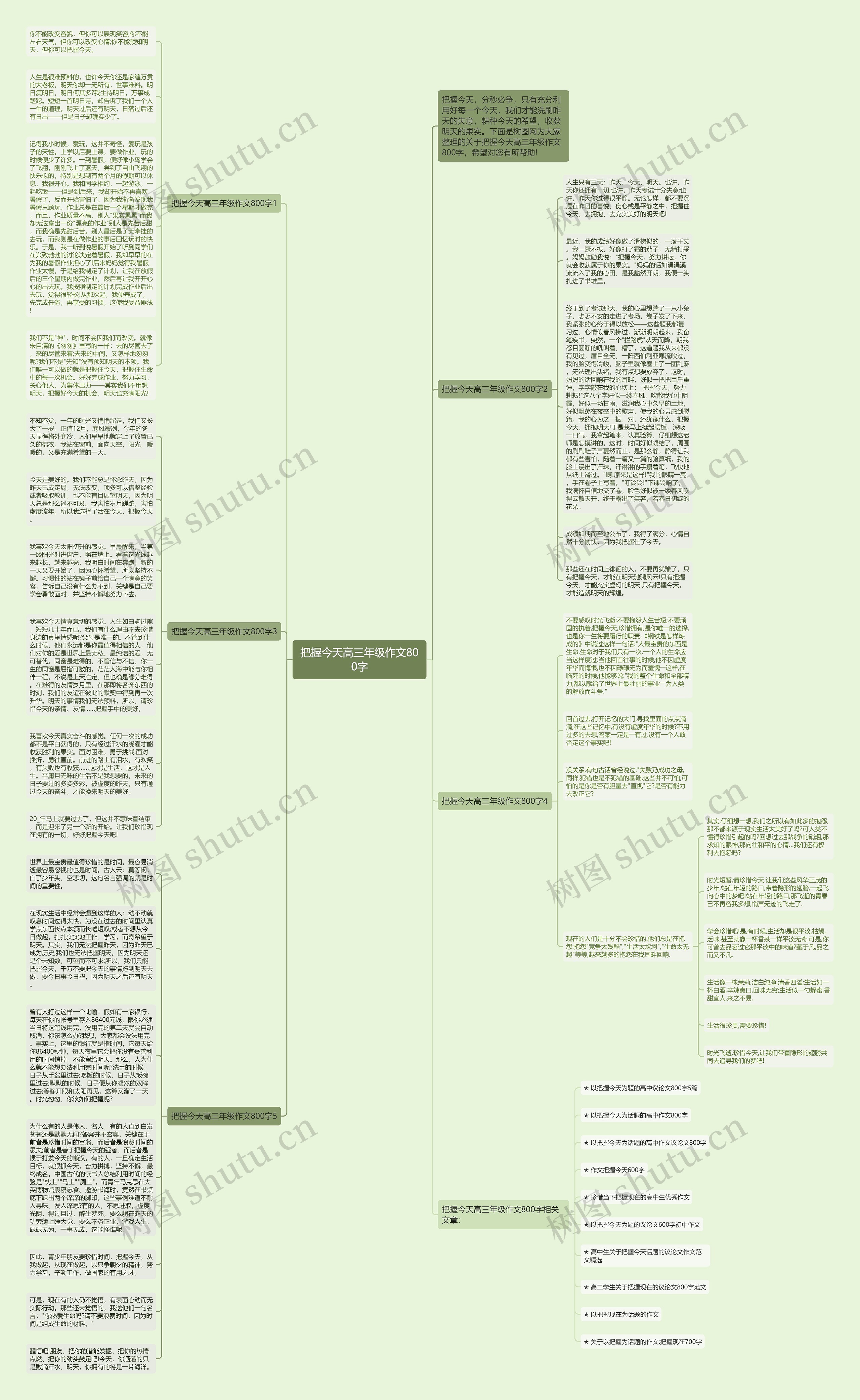 把握今天高三年级作文800字思维导图