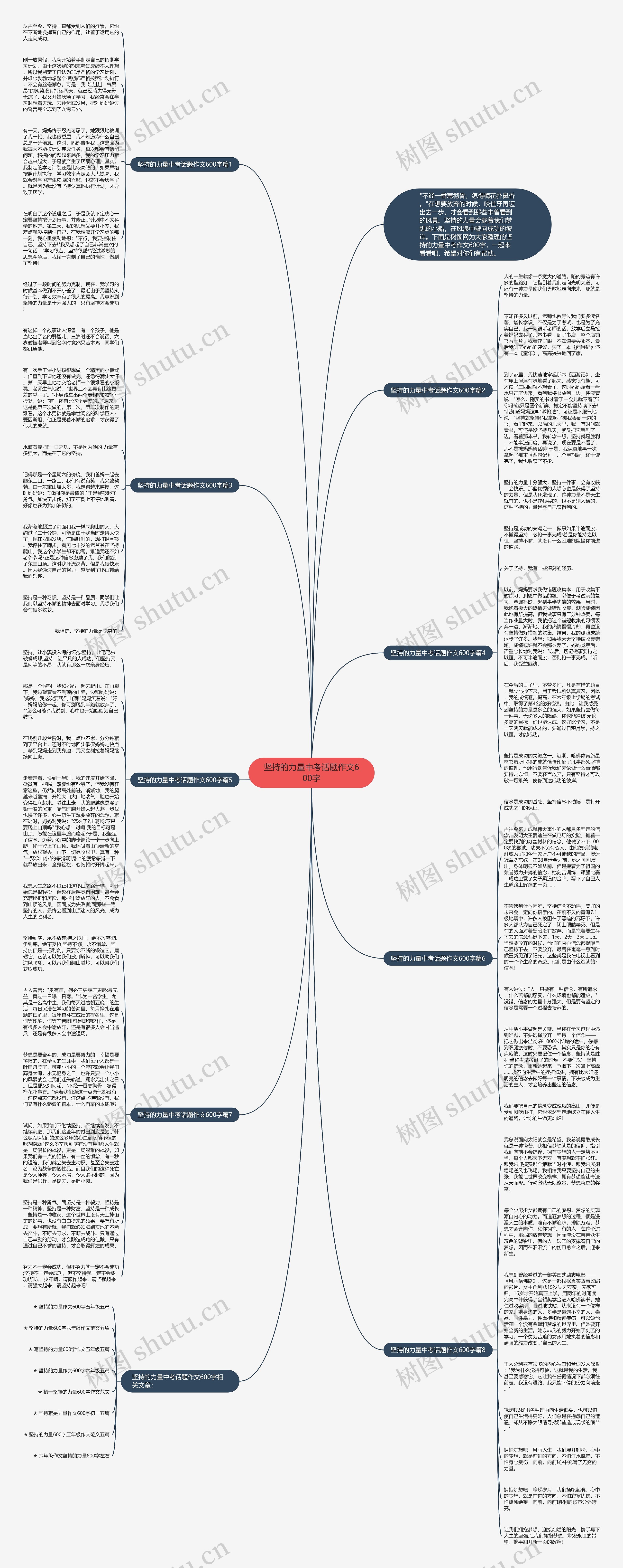 坚持的力量中考话题作文600字思维导图