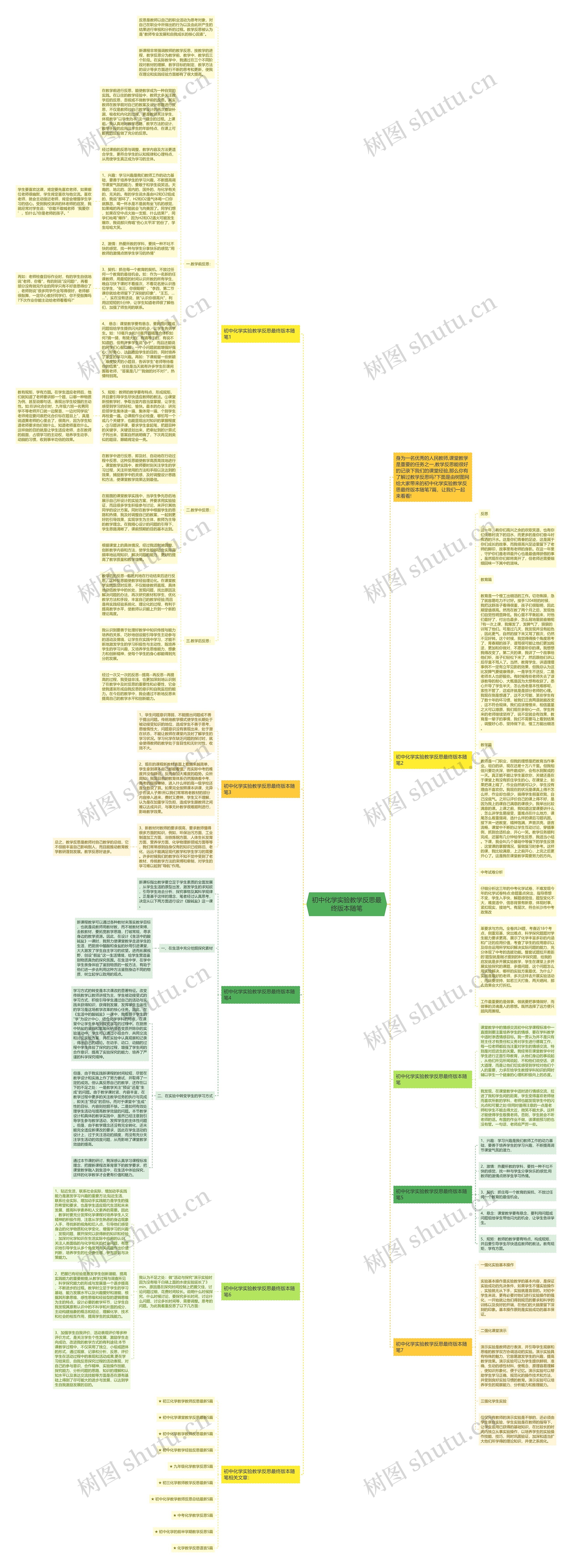 初中化学实验教学反思最终版本随笔思维导图