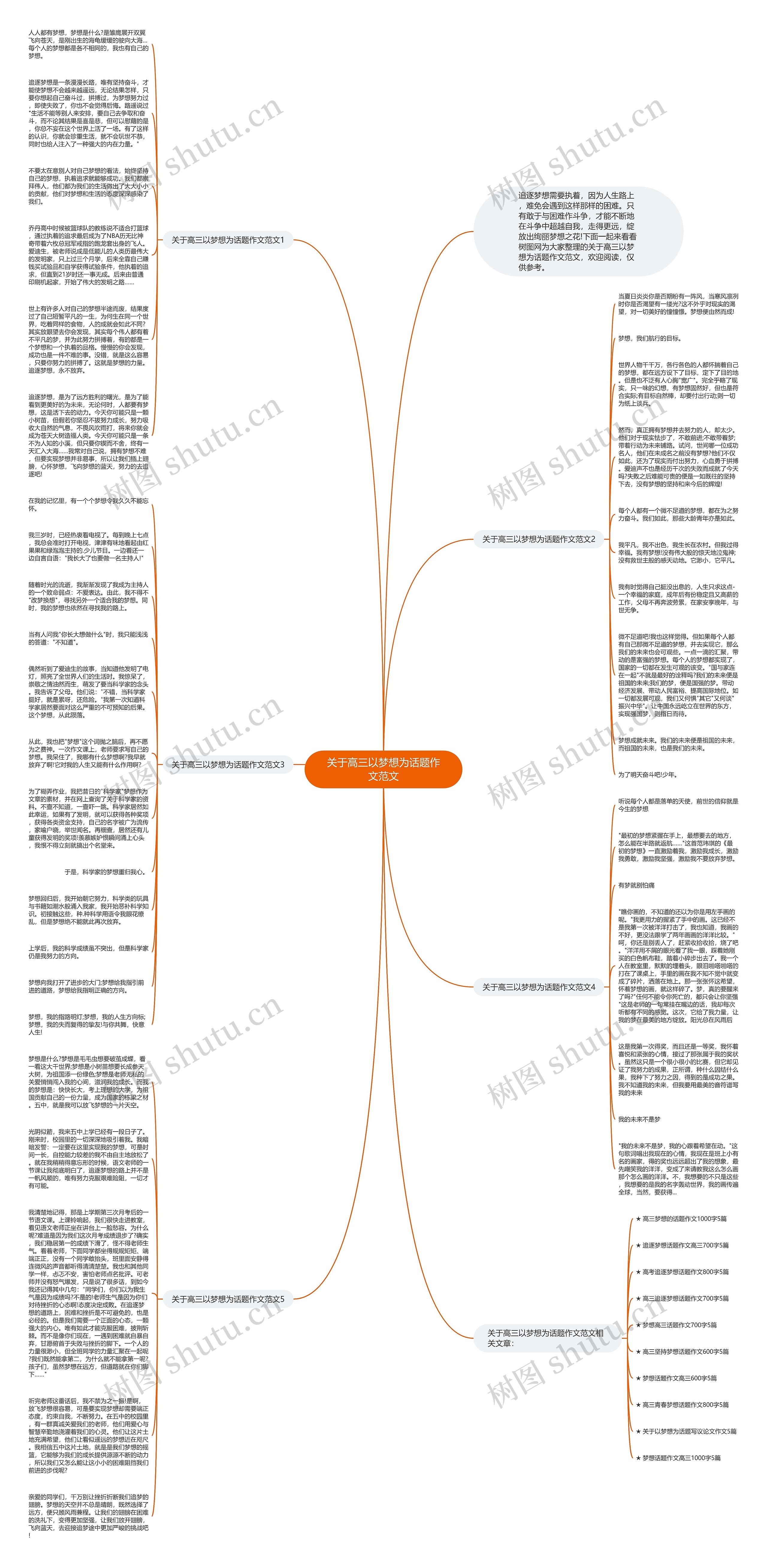 关于高三以梦想为话题作文范文思维导图