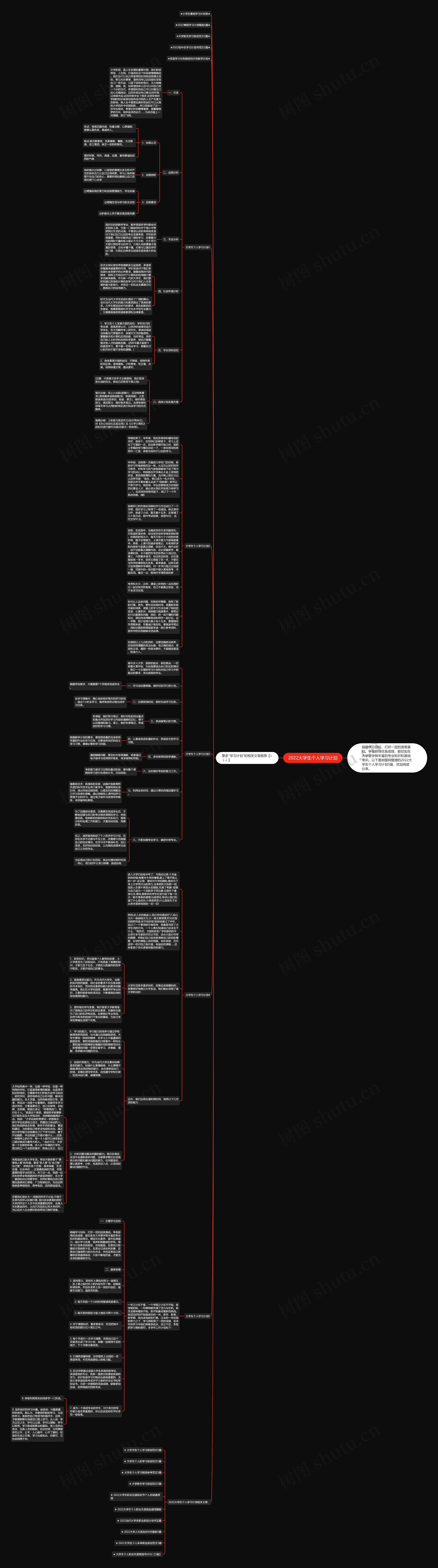 2022大学生个人学习计划思维导图