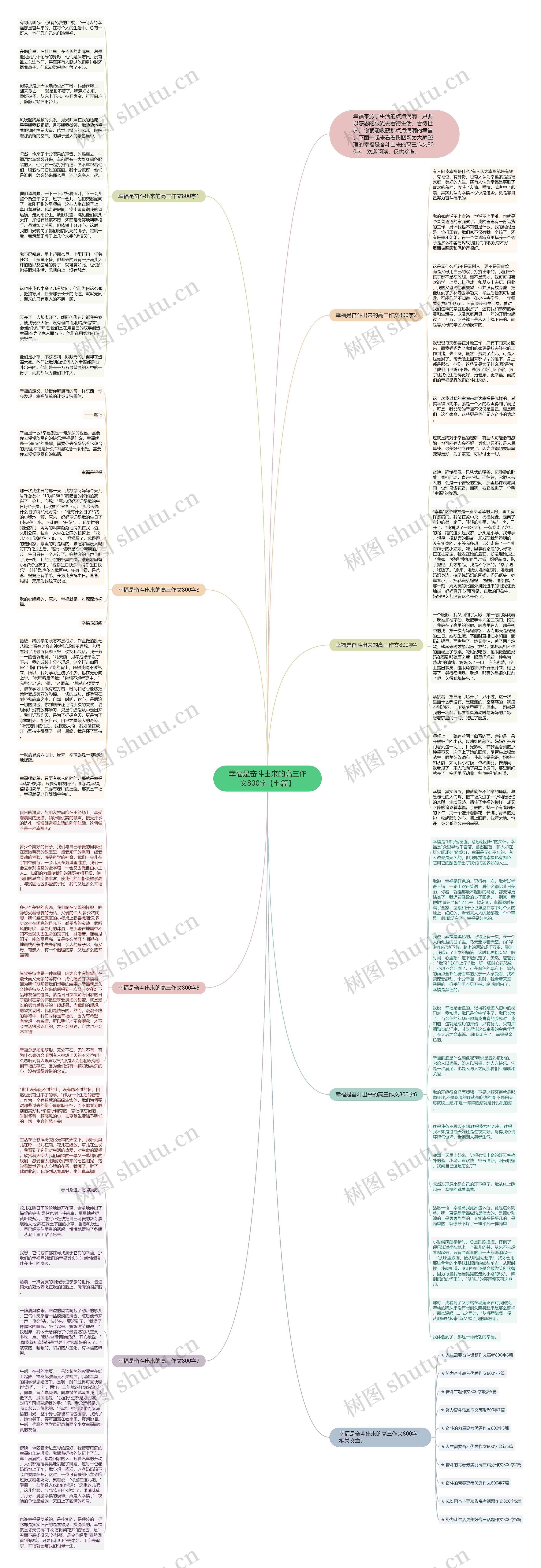 幸福是奋斗出来的高三作文800字【七篇】思维导图