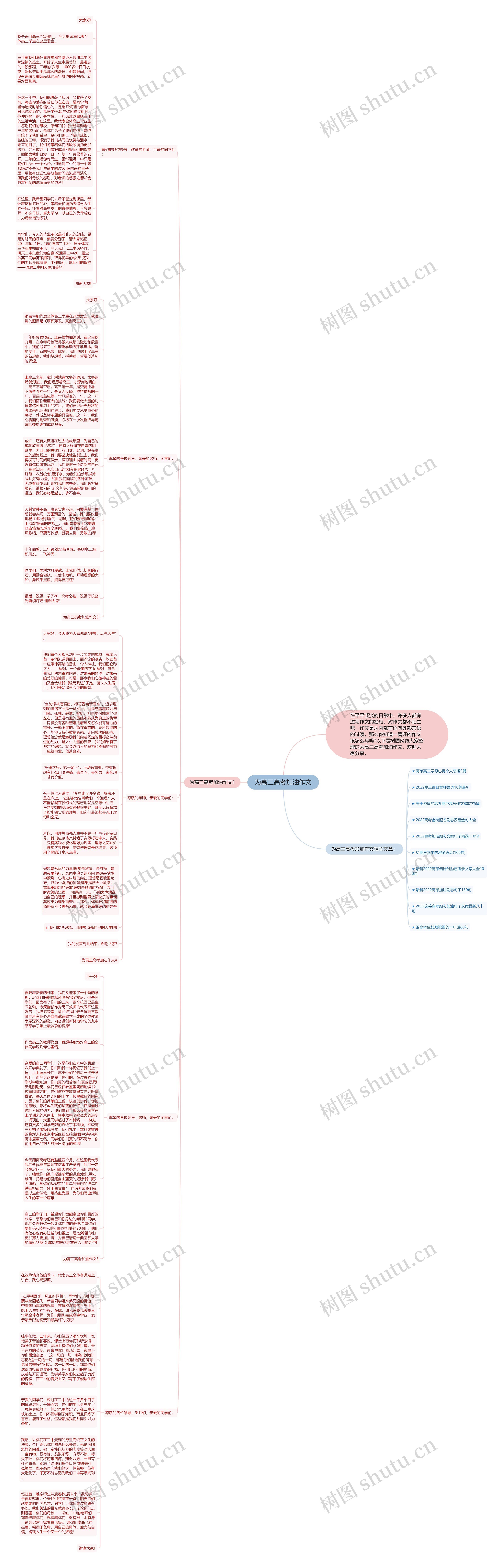 为高三高考加油作文思维导图