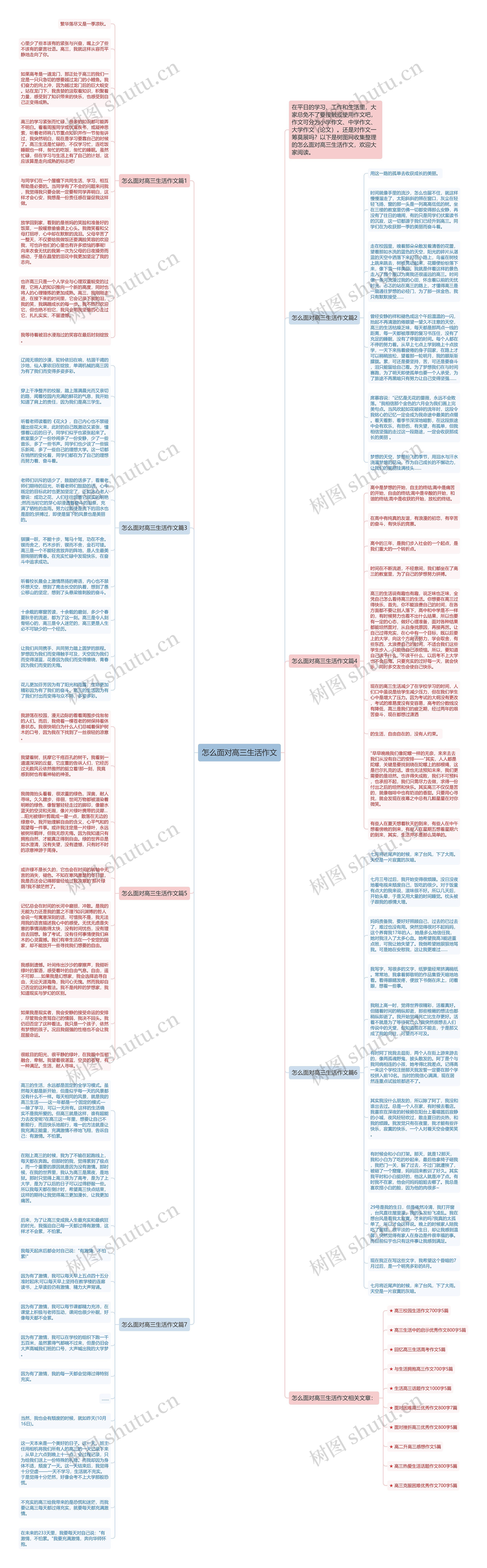 怎么面对高三生活作文思维导图
