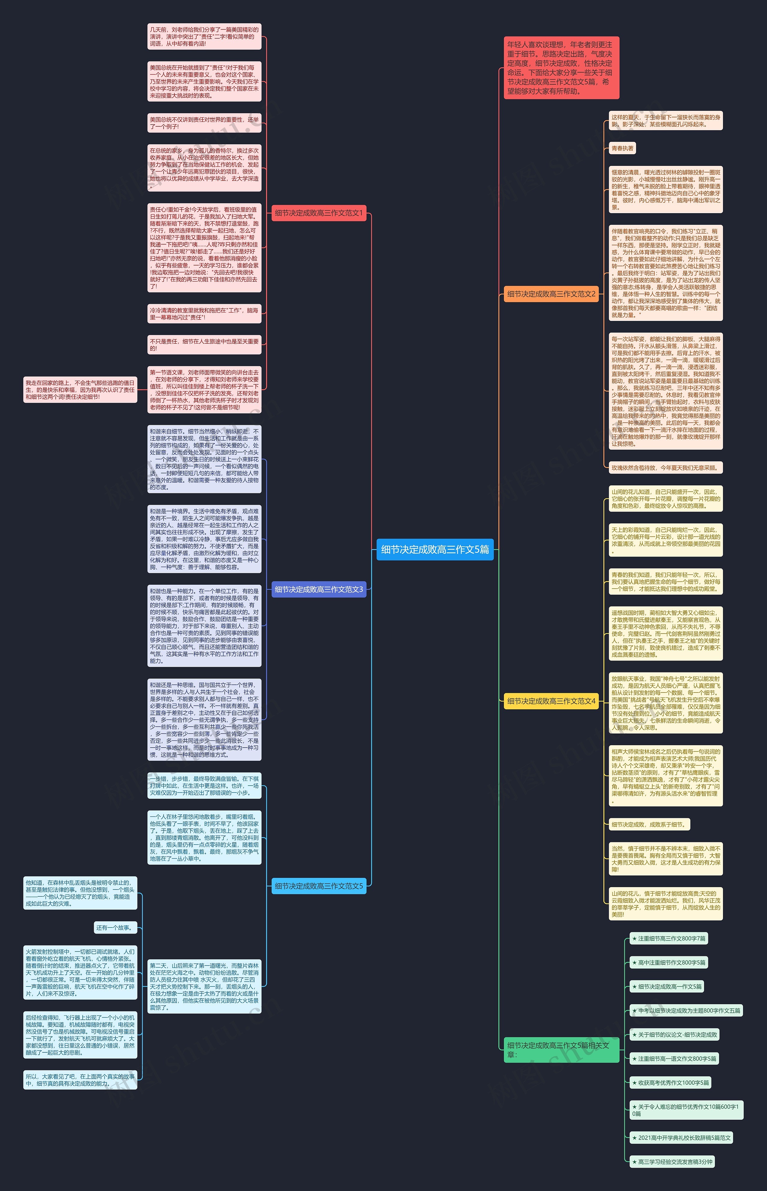 细节决定成败高三作文5篇思维导图