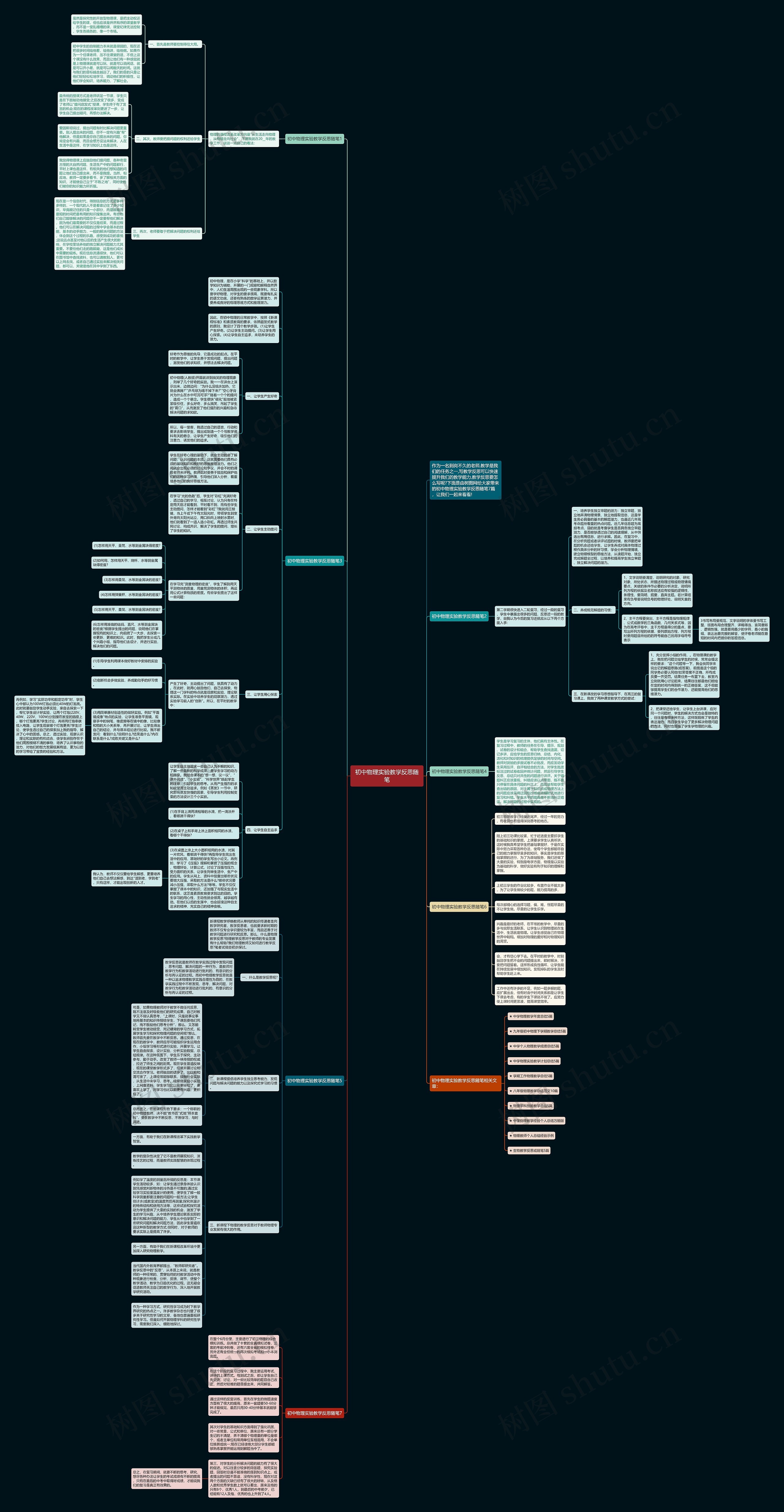初中物理实验教学反思随笔思维导图