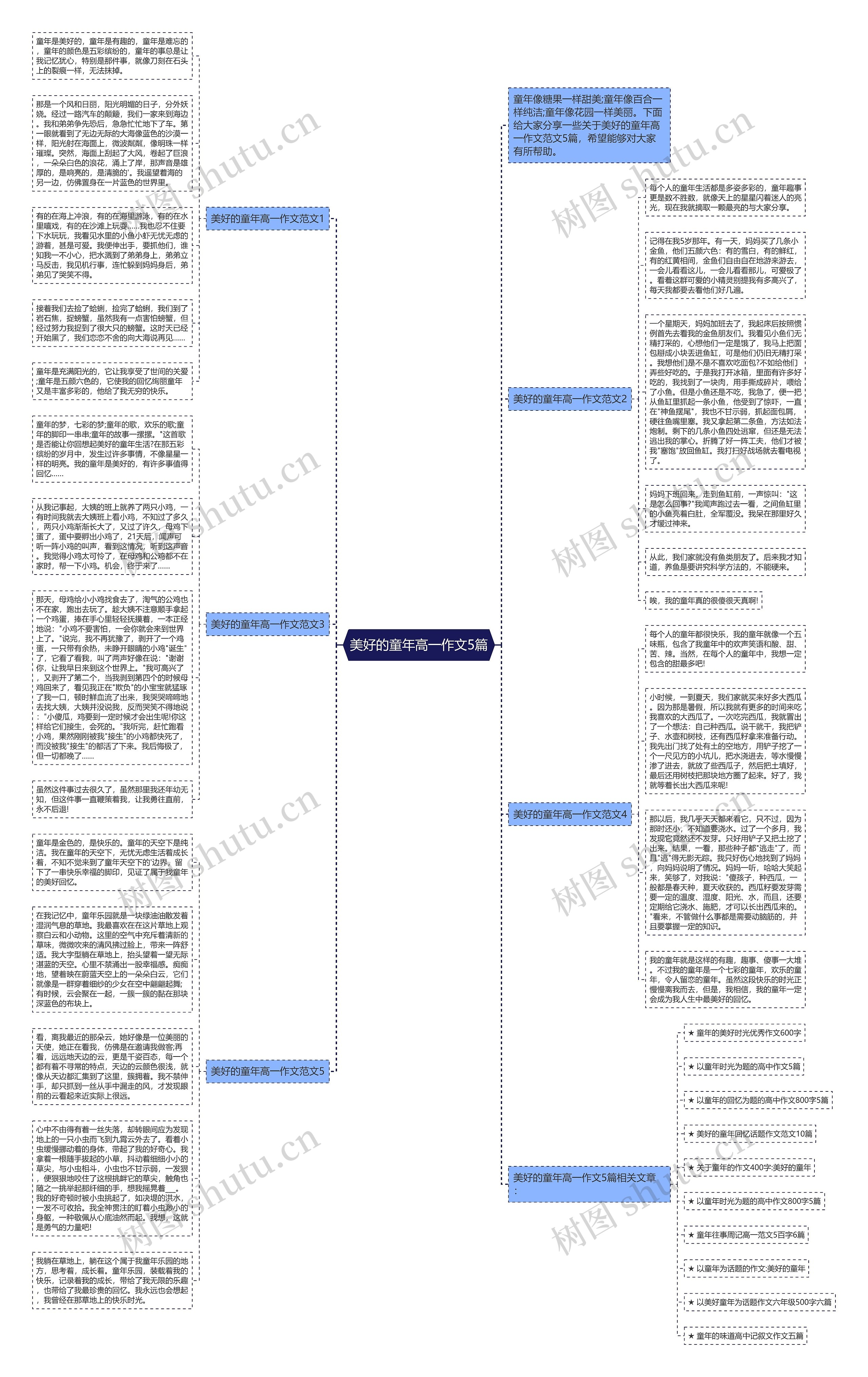 美好的童年高一作文5篇思维导图