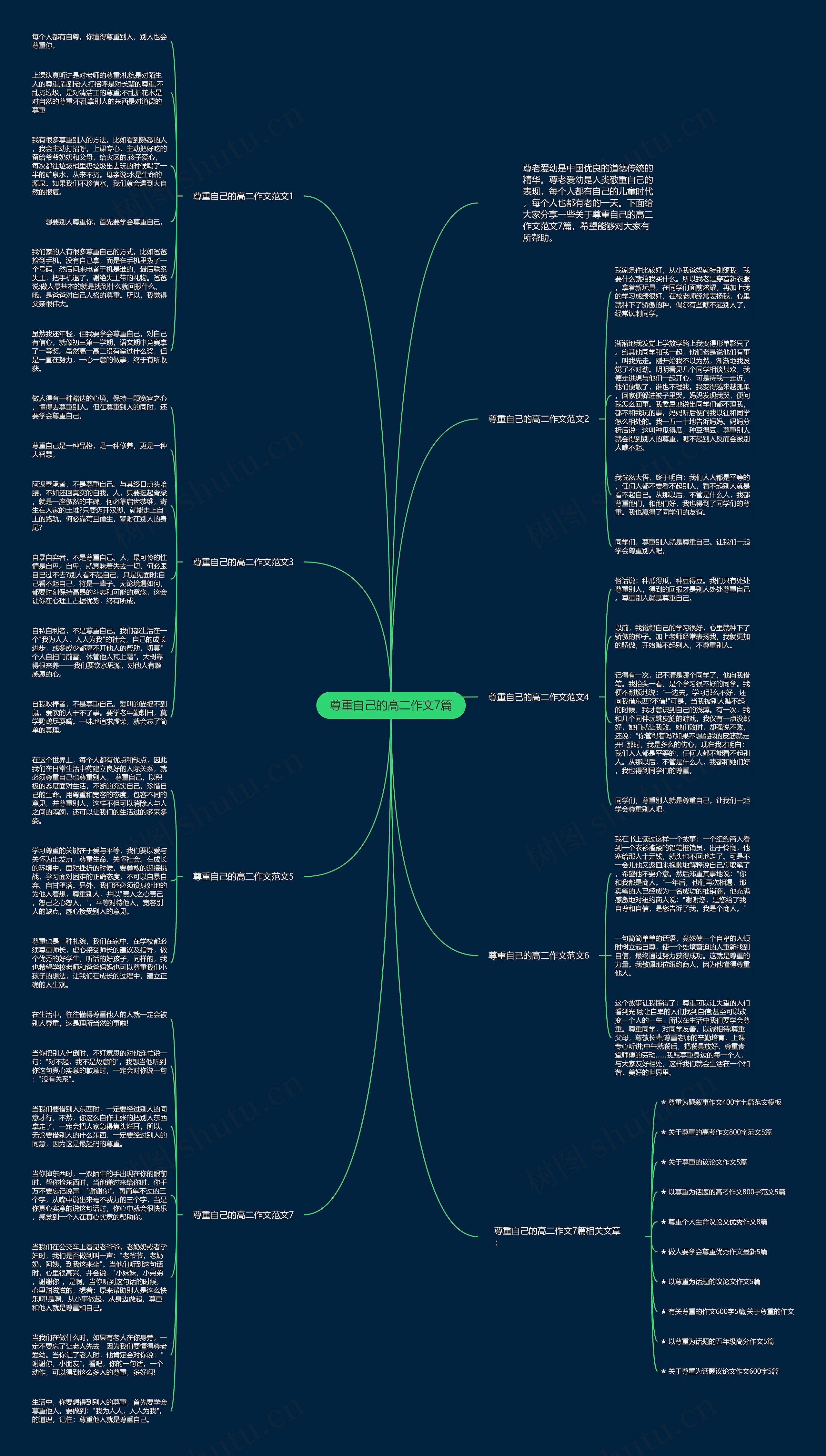尊重自己的高二作文7篇思维导图