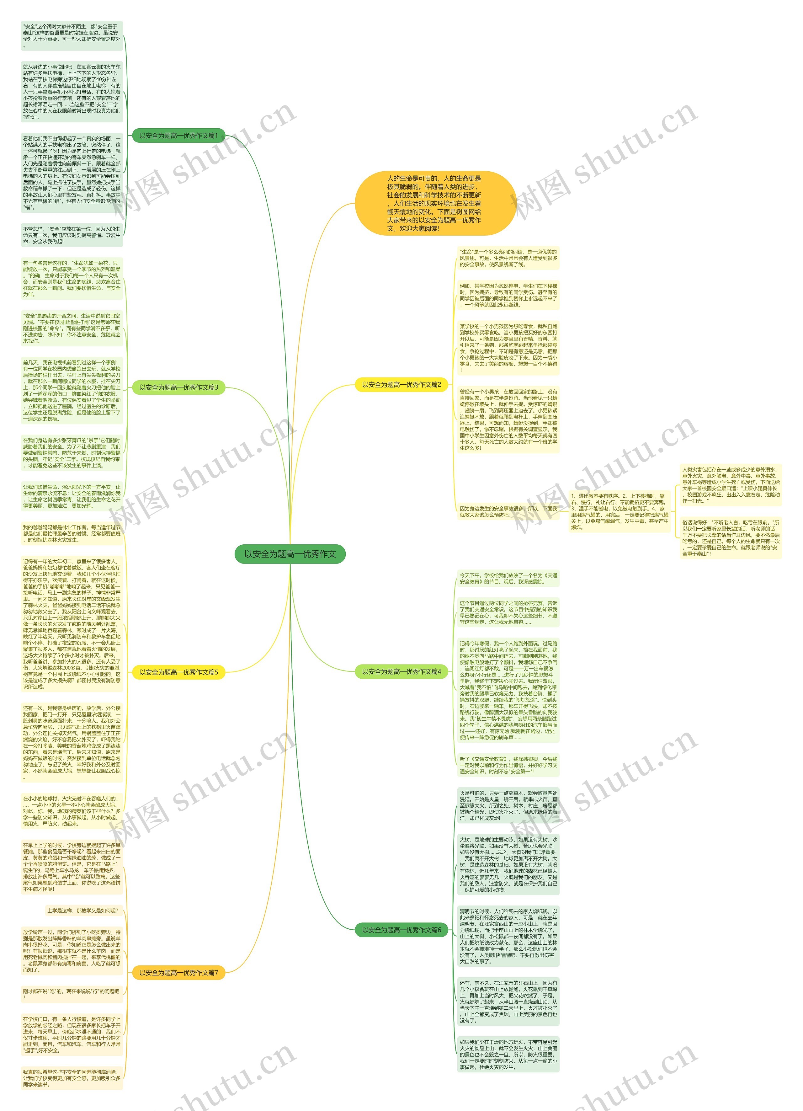 以安全为题高一优秀作文思维导图