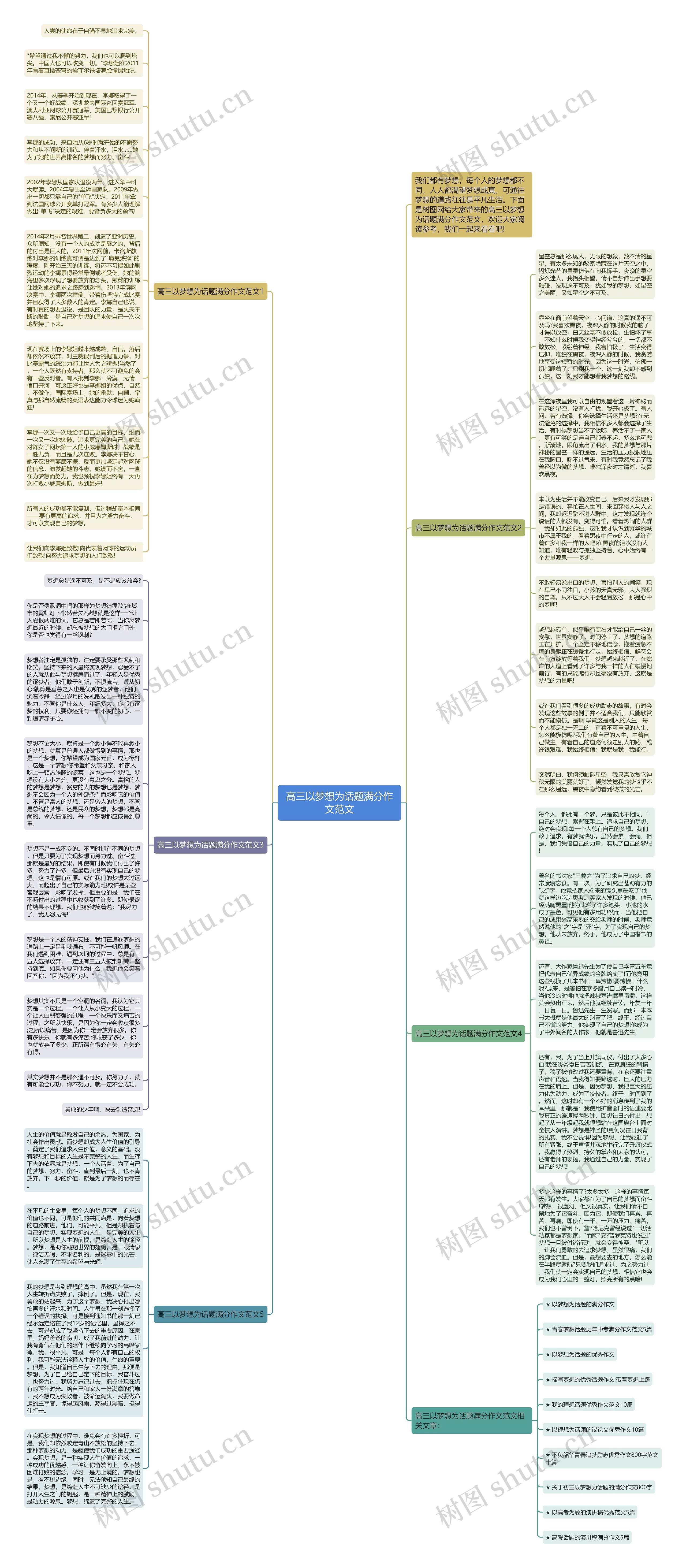 高三以梦想为话题满分作文范文思维导图
