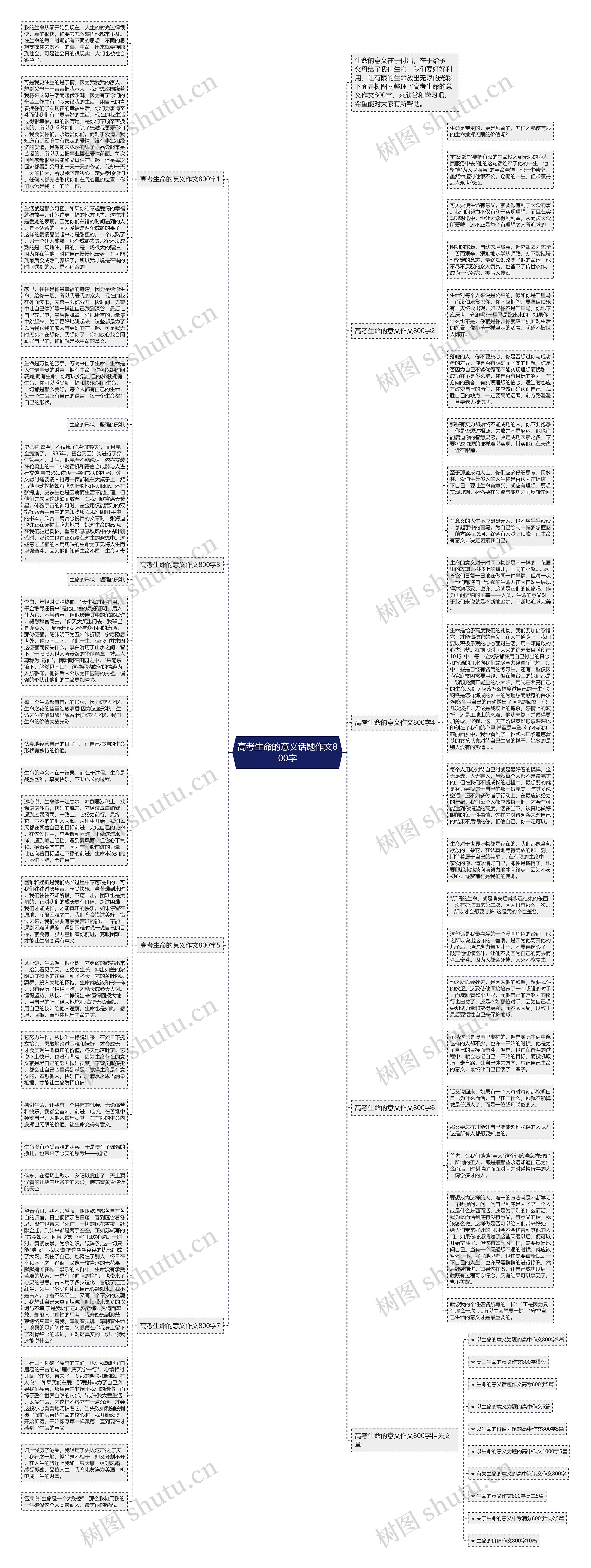 高考生命的意义话题作文800字思维导图