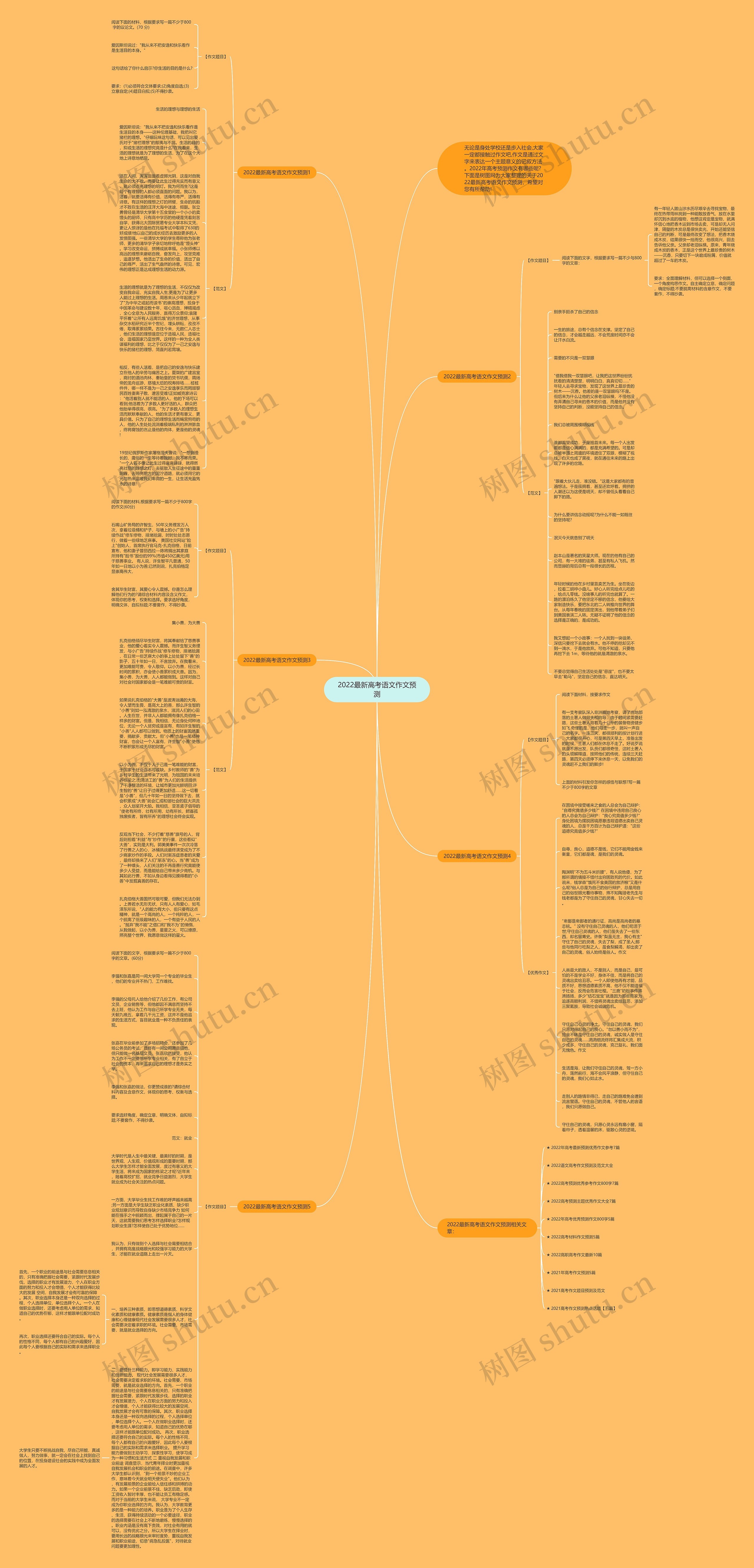 2022最新高考语文作文预测思维导图