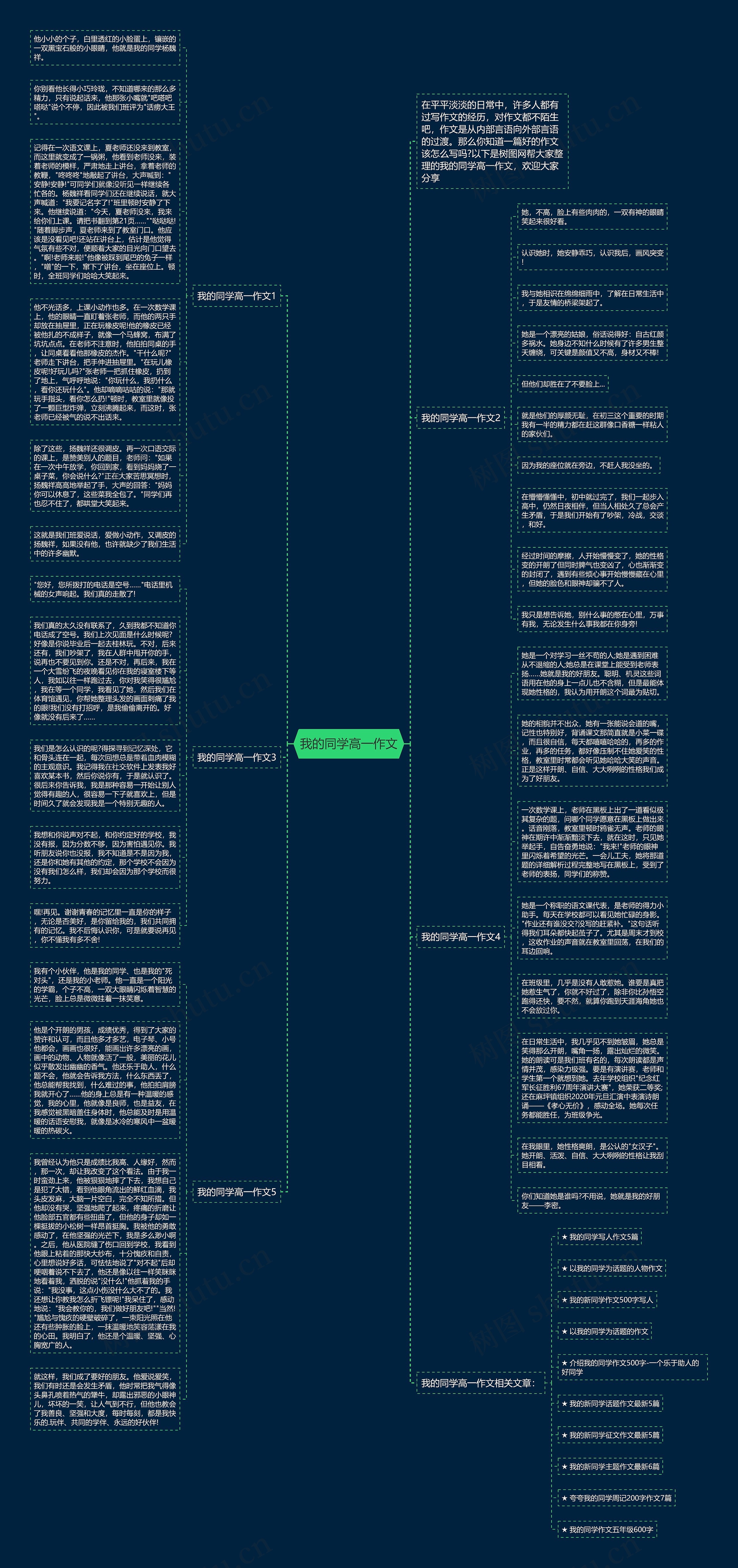我的同学高一作文思维导图