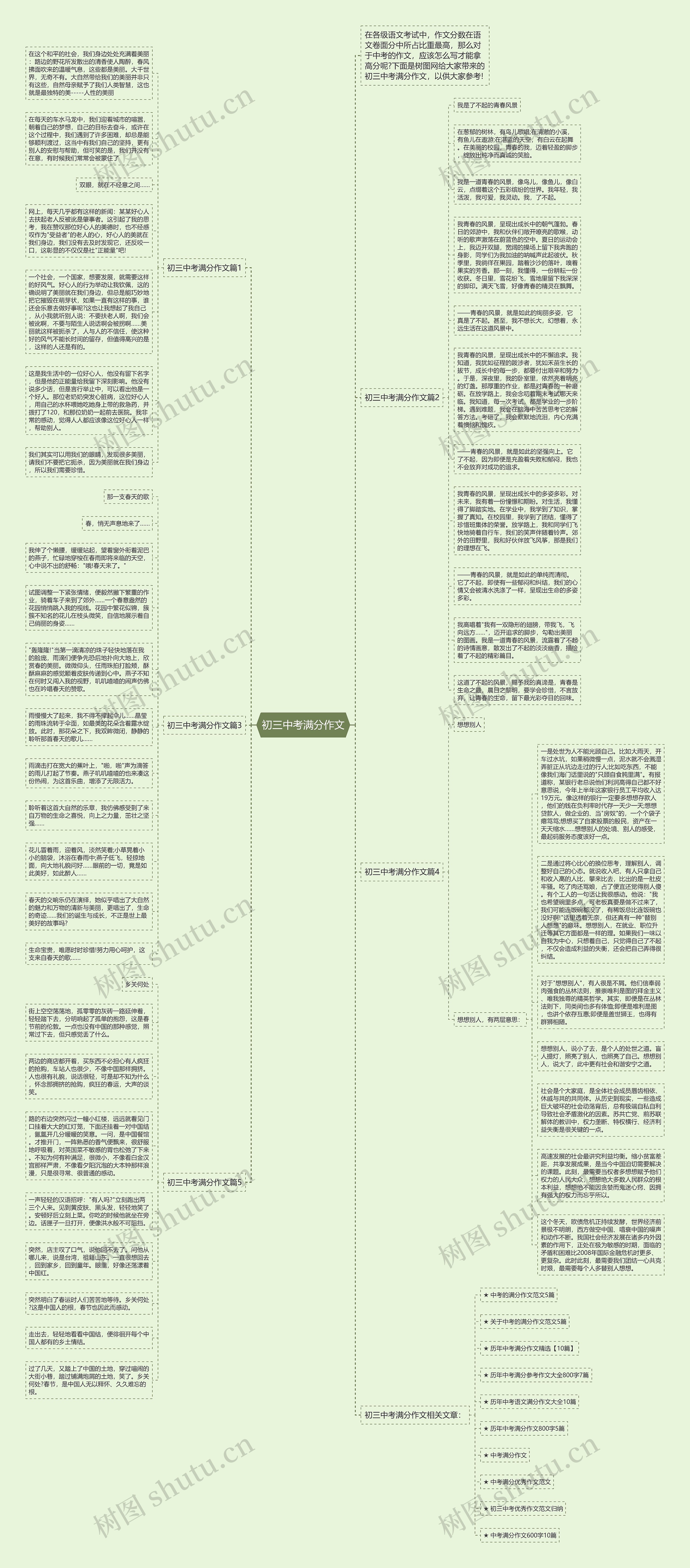 初三中考满分作文思维导图