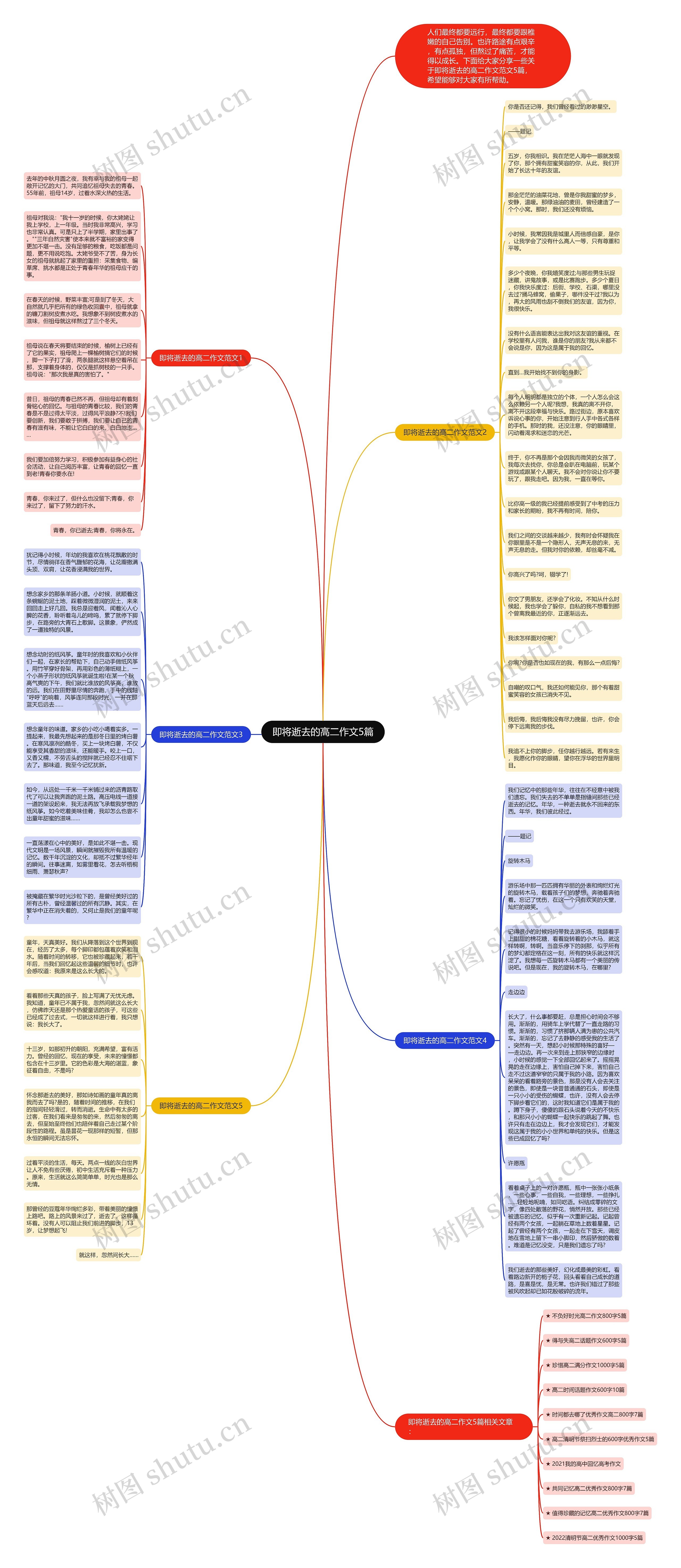 即将逝去的高二作文5篇思维导图