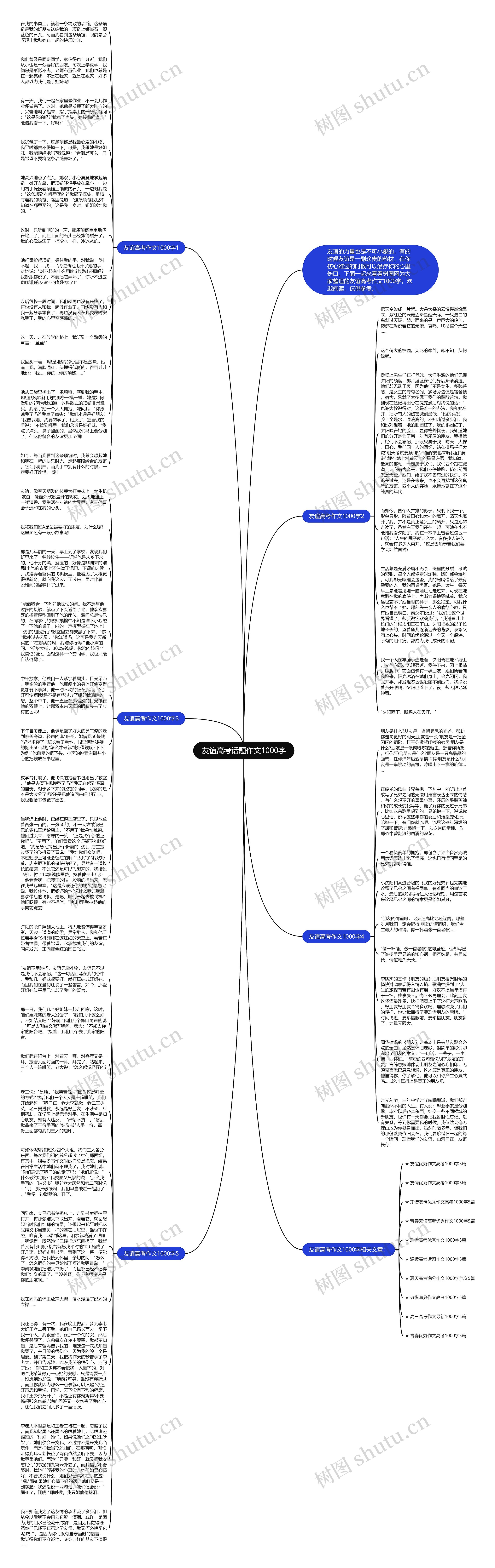 友谊高考话题作文1000字思维导图