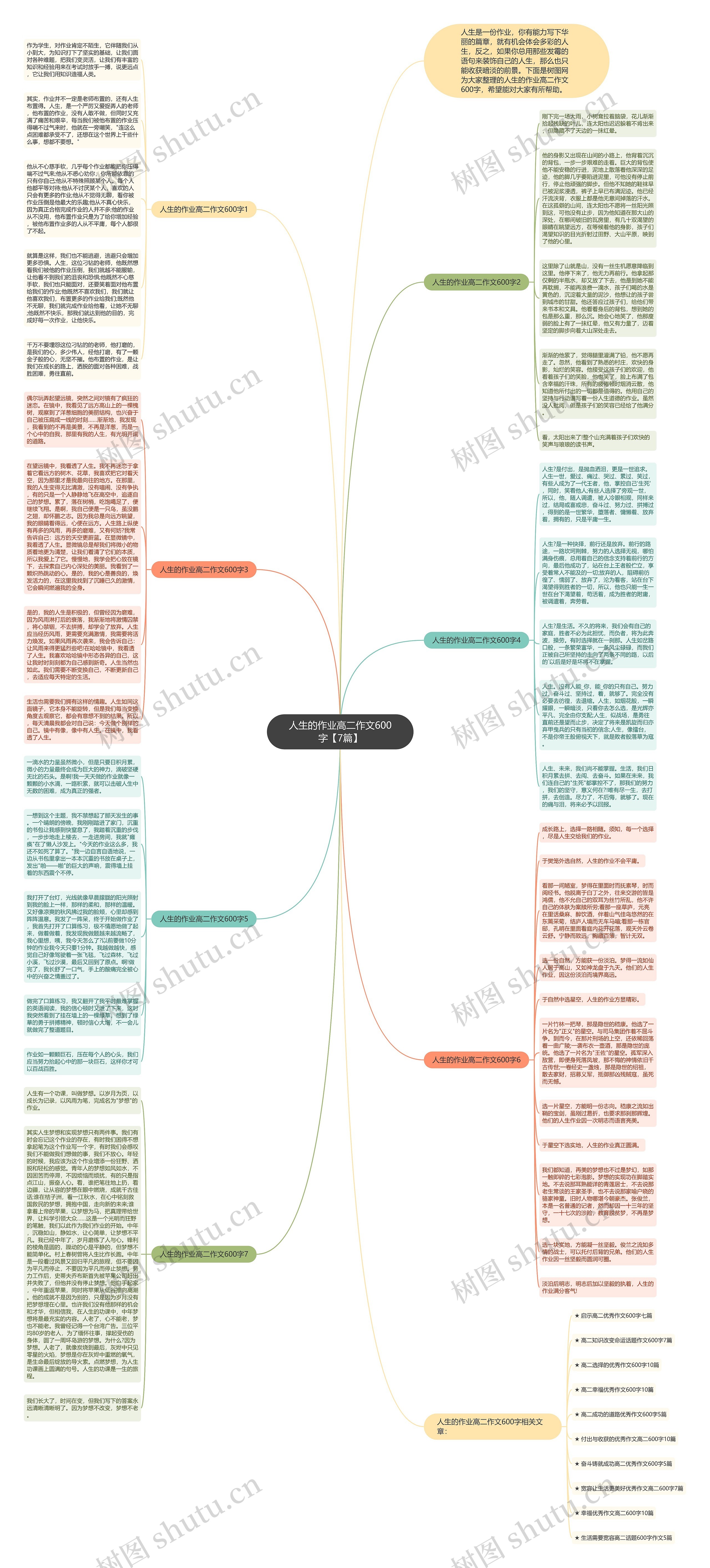 人生的作业高二作文600字【7篇】思维导图