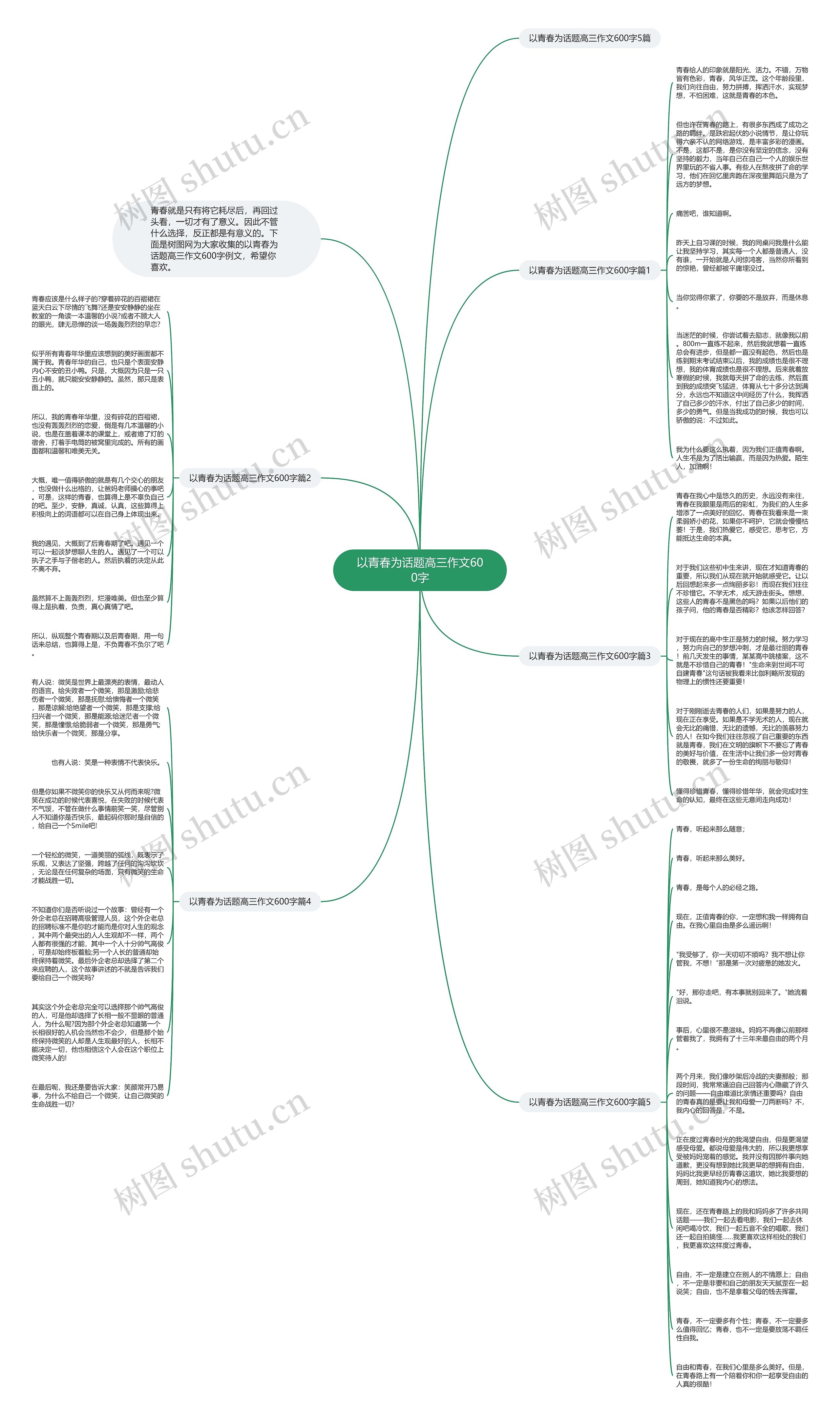 以青春为话题高三作文600字思维导图