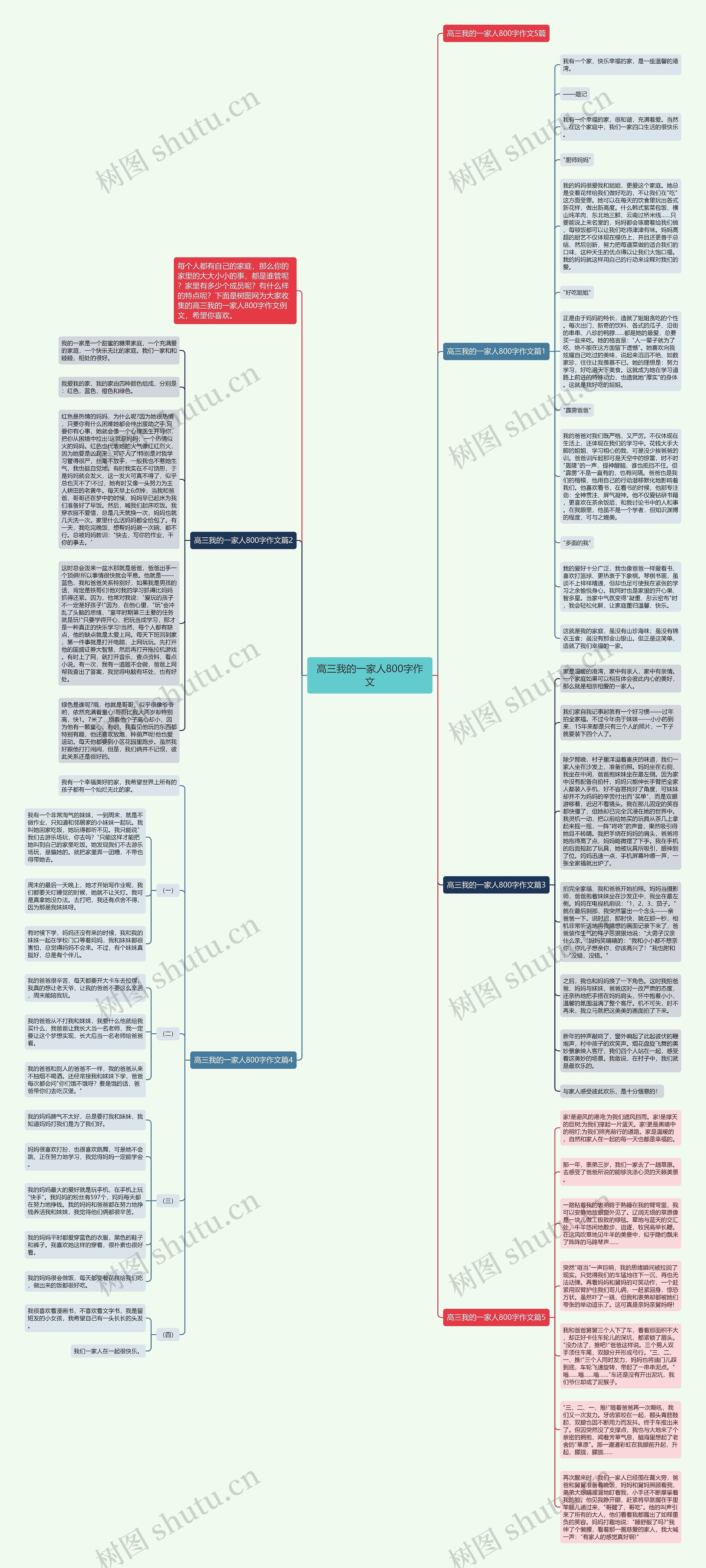高三我的一家人800字作文思维导图