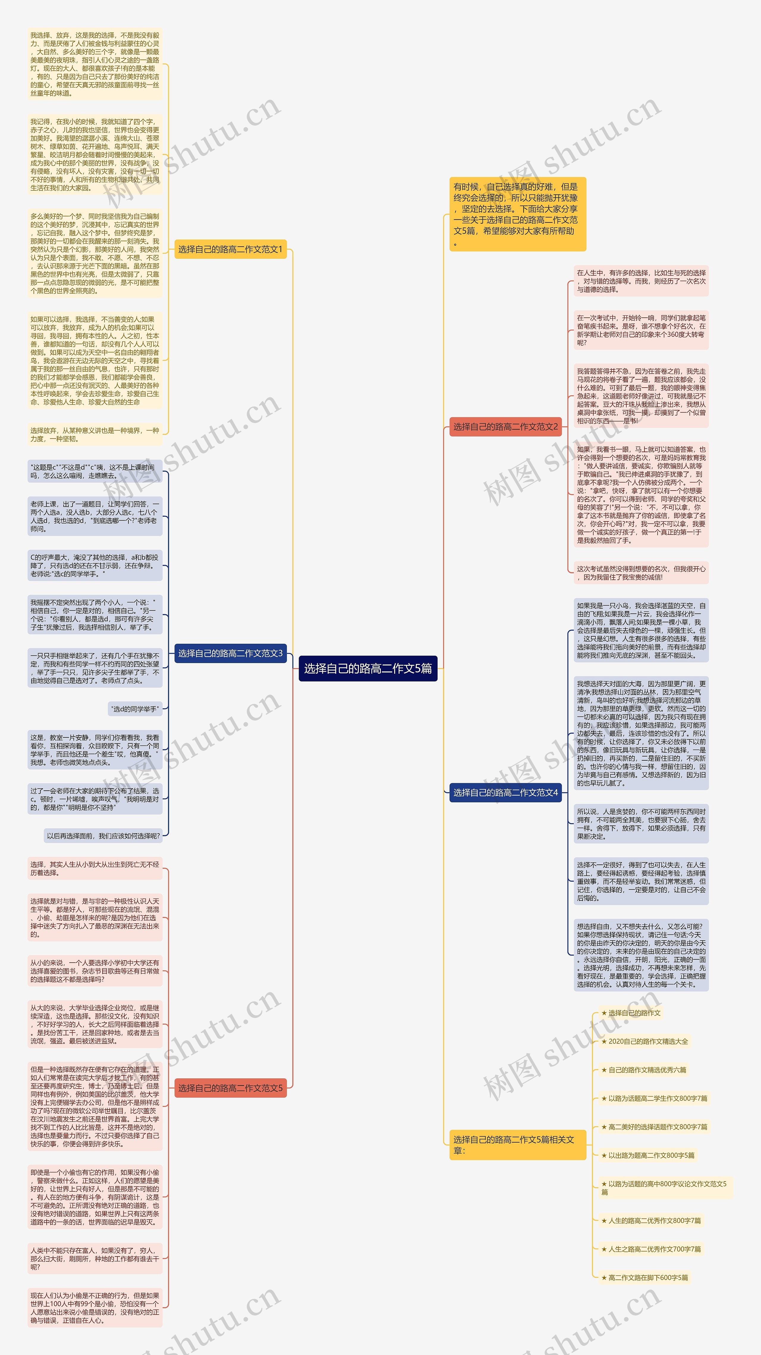 选择自己的路高二作文5篇思维导图