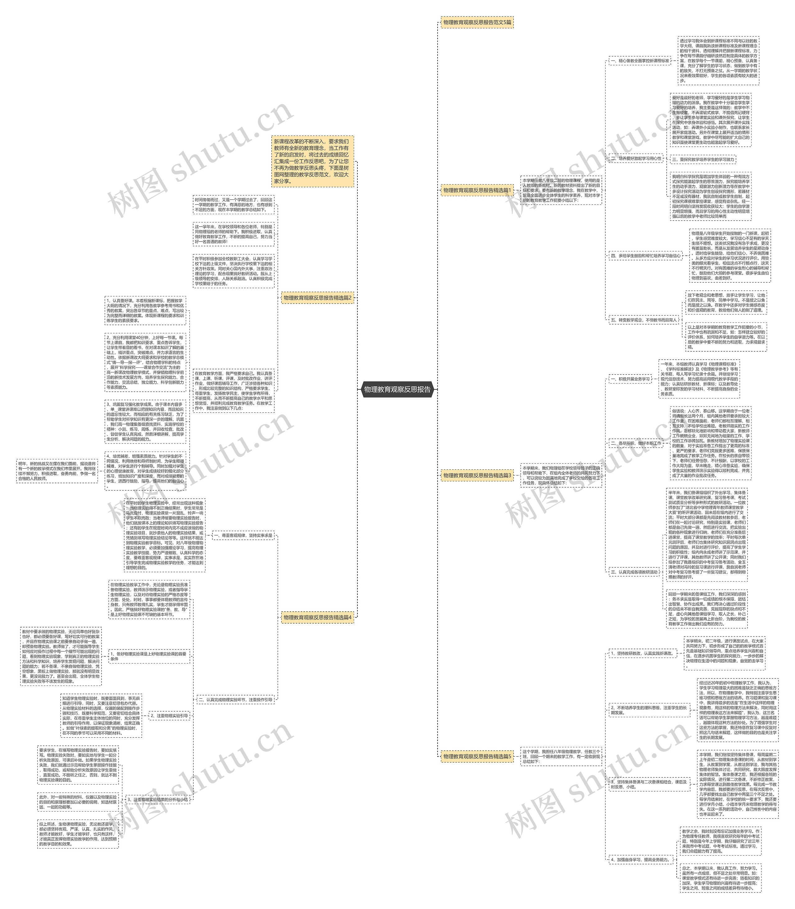 物理教育观察反思报告思维导图